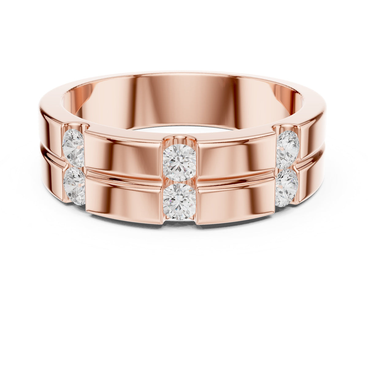 Vertical Channel Men's Diamond Band