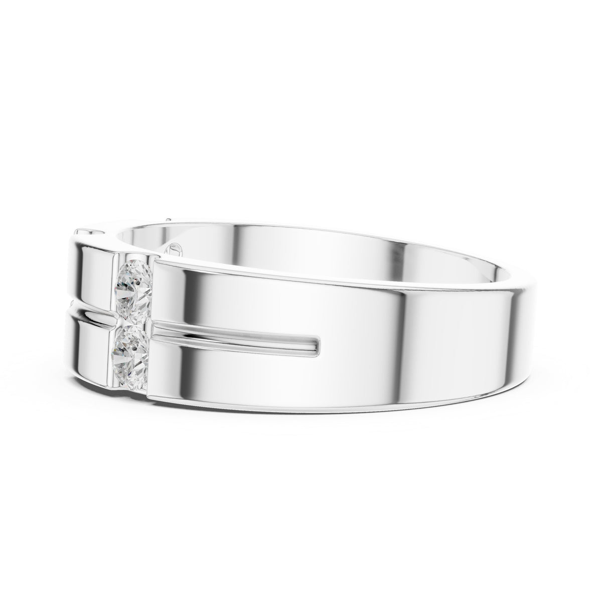 Vertical Channel Men's Diamond Band