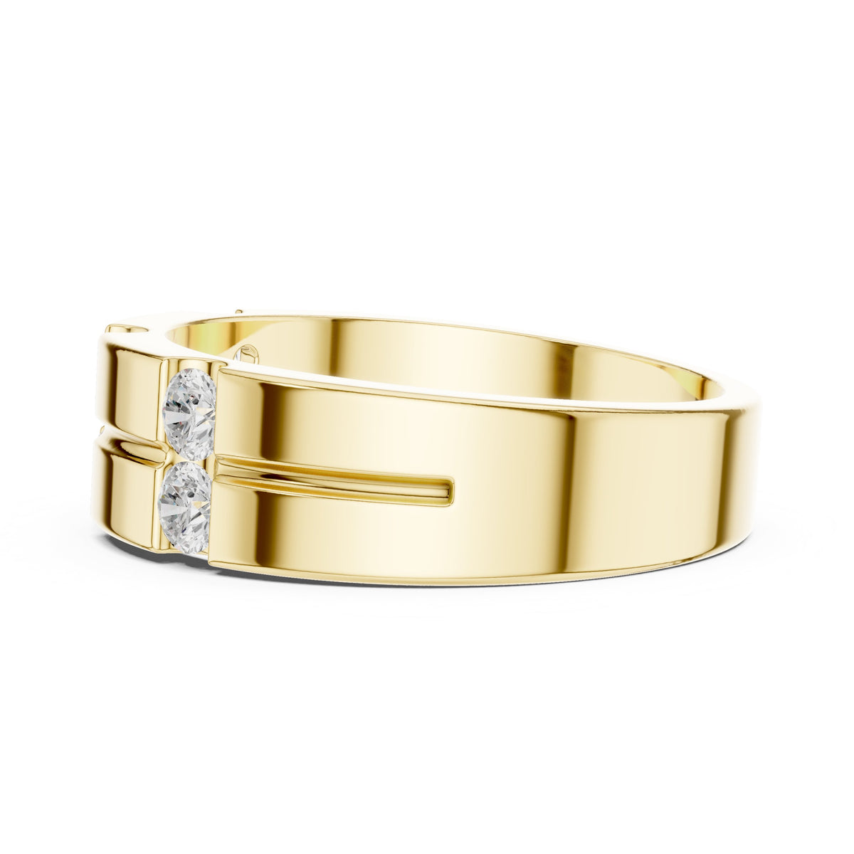 Vertical Channel Men's Diamond Band