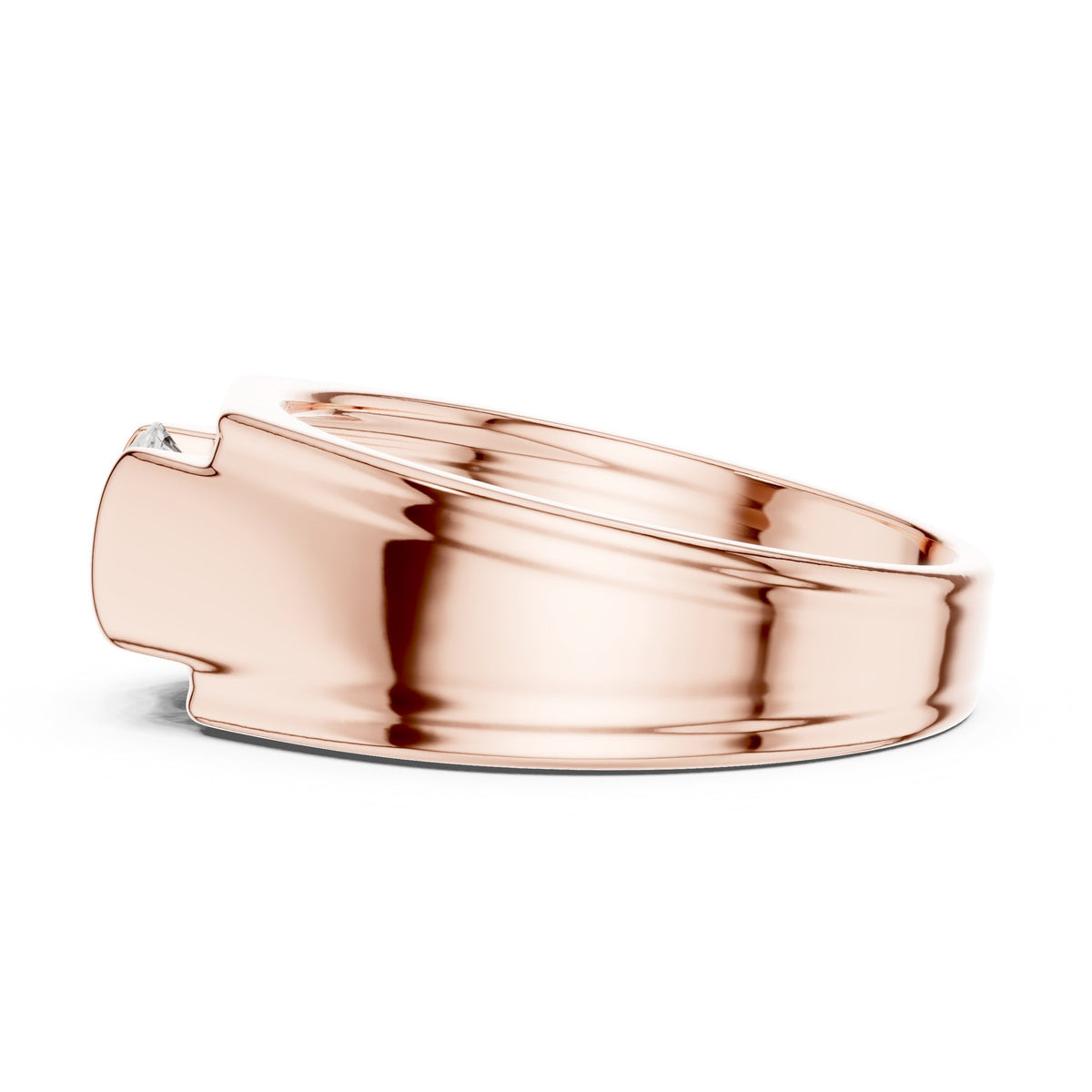 Bridge Set Round Diamond Men's Solitaire