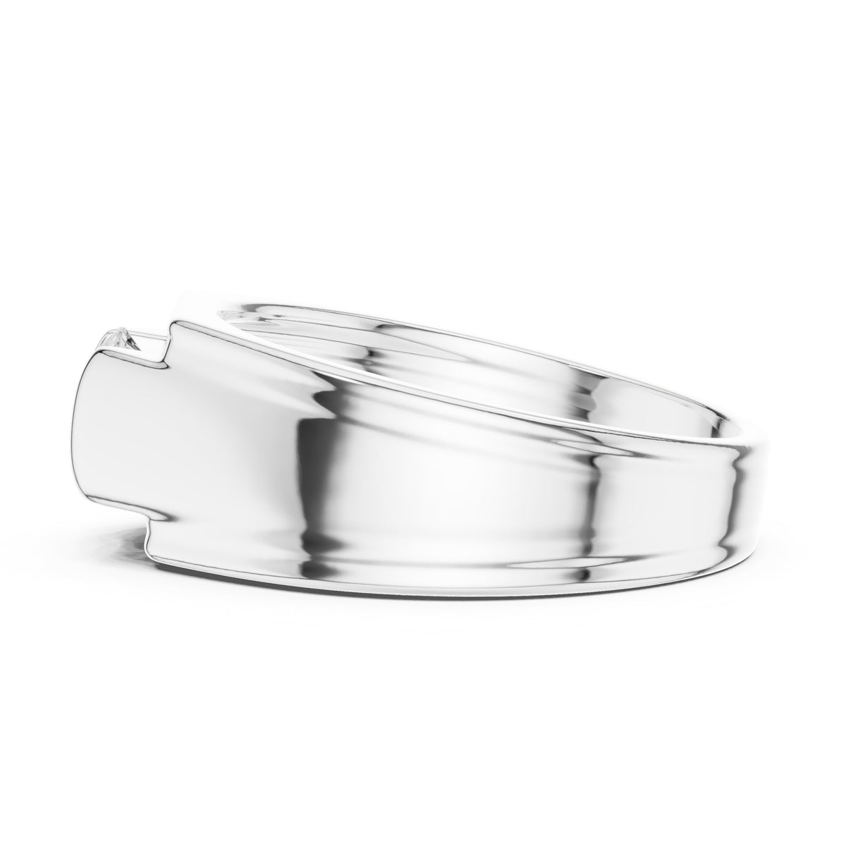 Bridge Set Round Diamond Men's Solitaire in White Gold - VYKA Diamonds