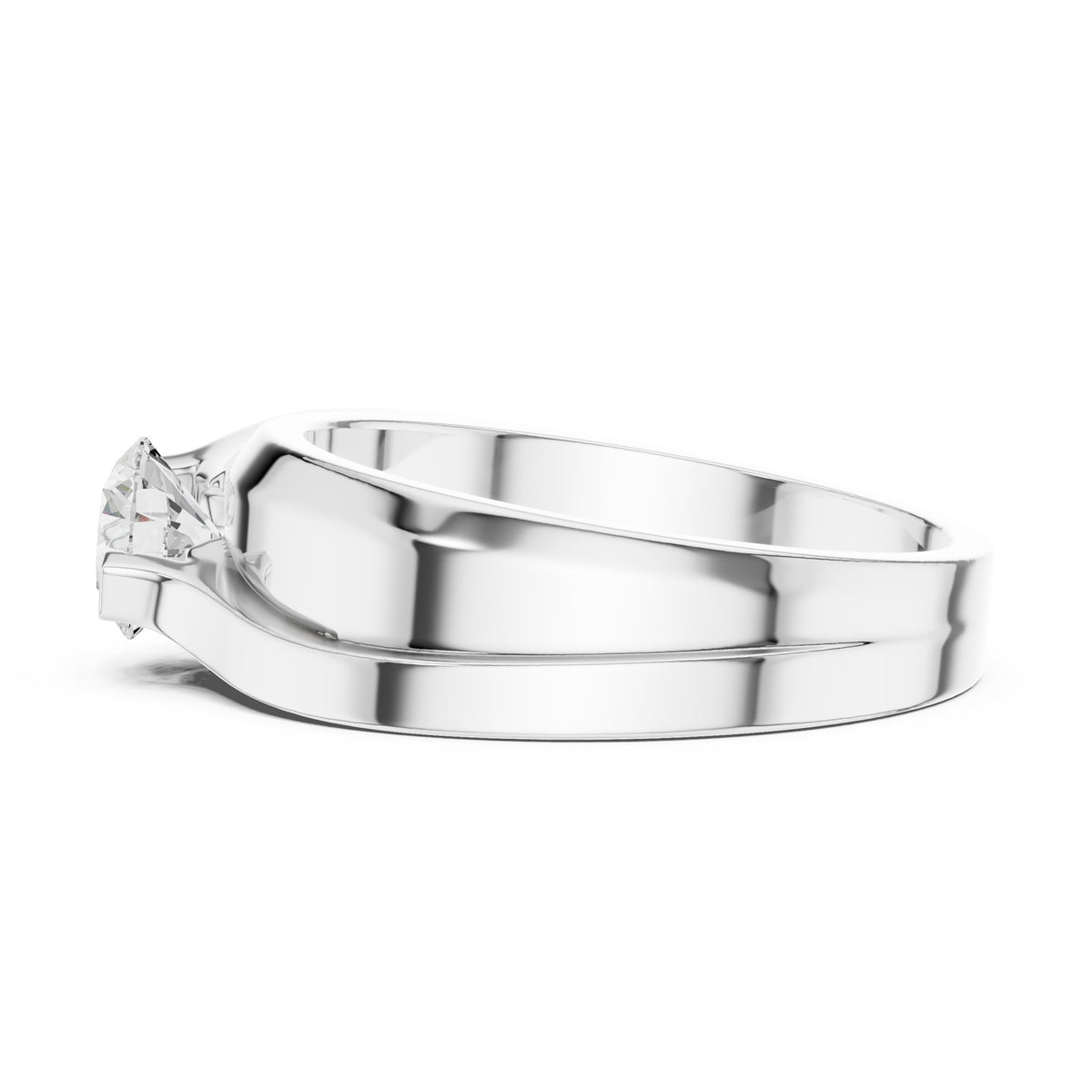 Crossover Round Diamond Men's Solitaire