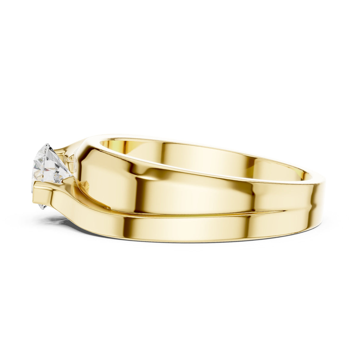Crossover Round Diamond Men's Solitaire