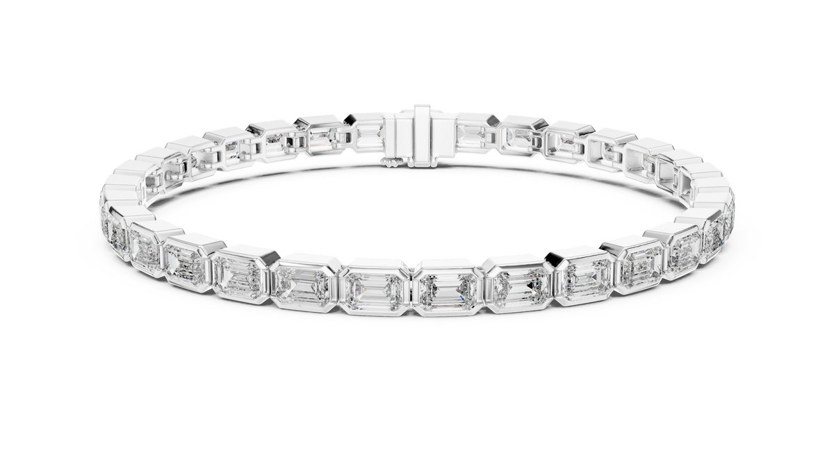 Emerald-Cut Bezel Eternity Bracelet