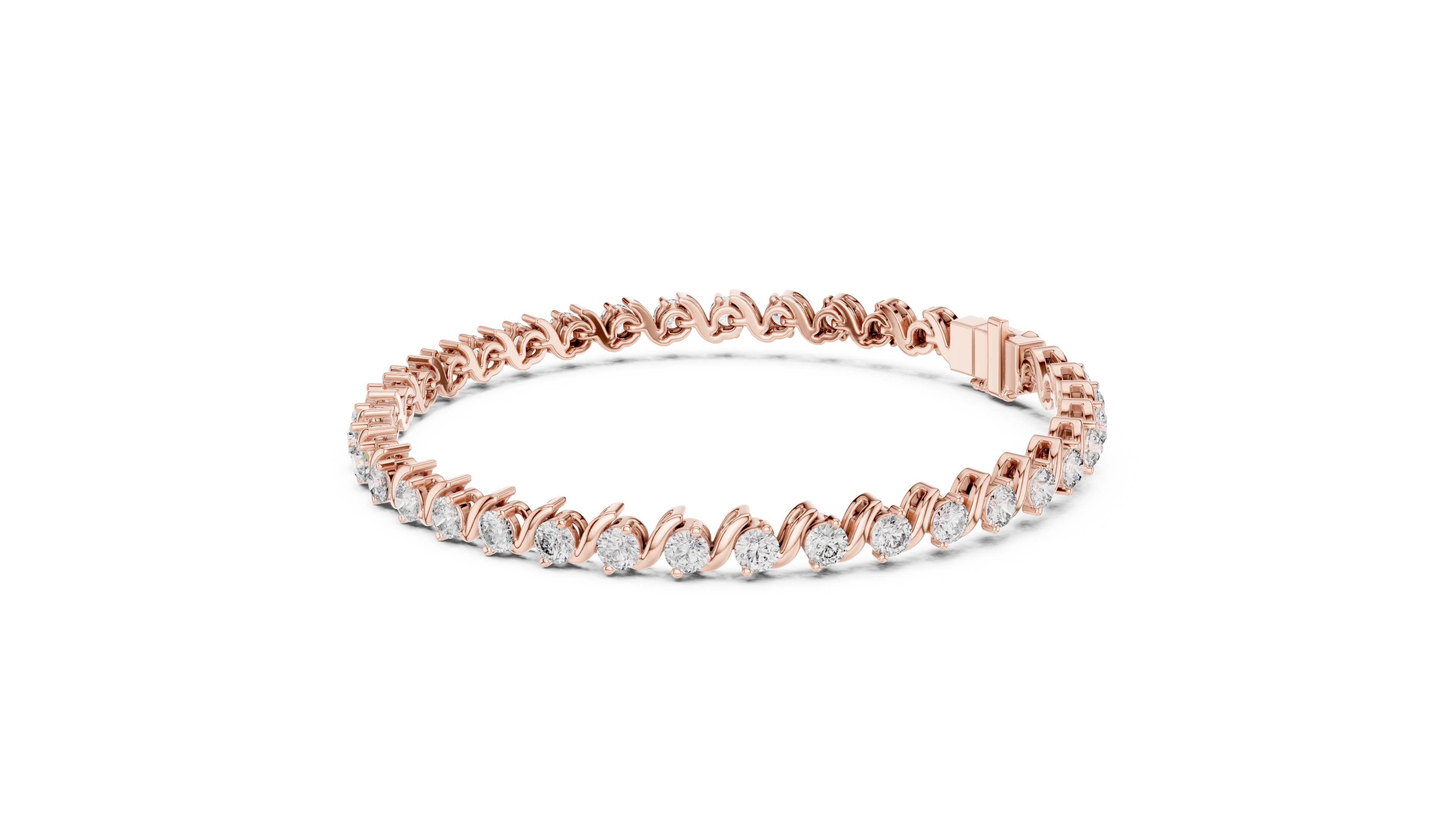 Round Collet Station Bracelet in Rose Gold - VYKA Diamonds