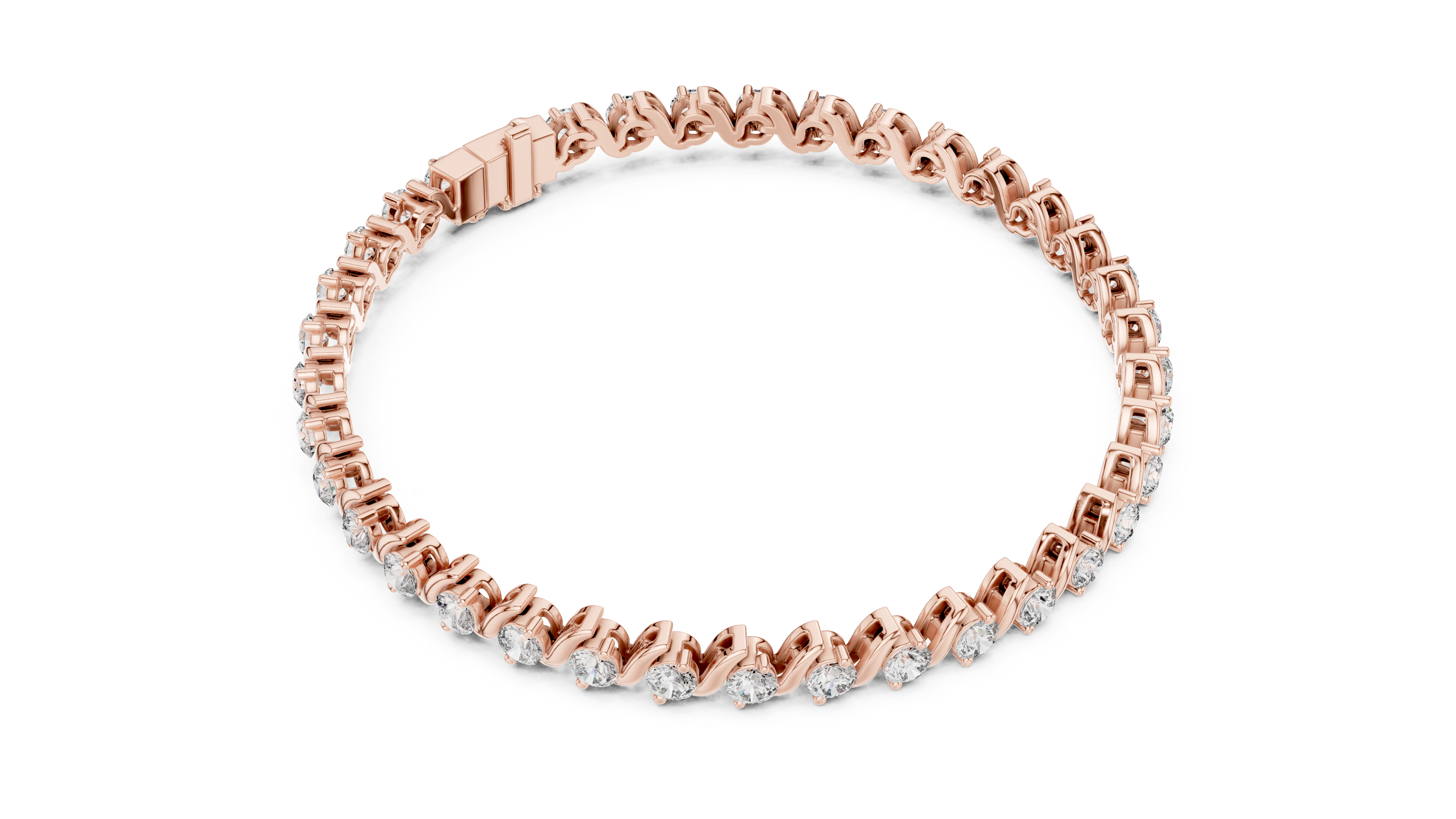 Round Collet Station Bracelet in Rose Gold - VYKA Diamonds