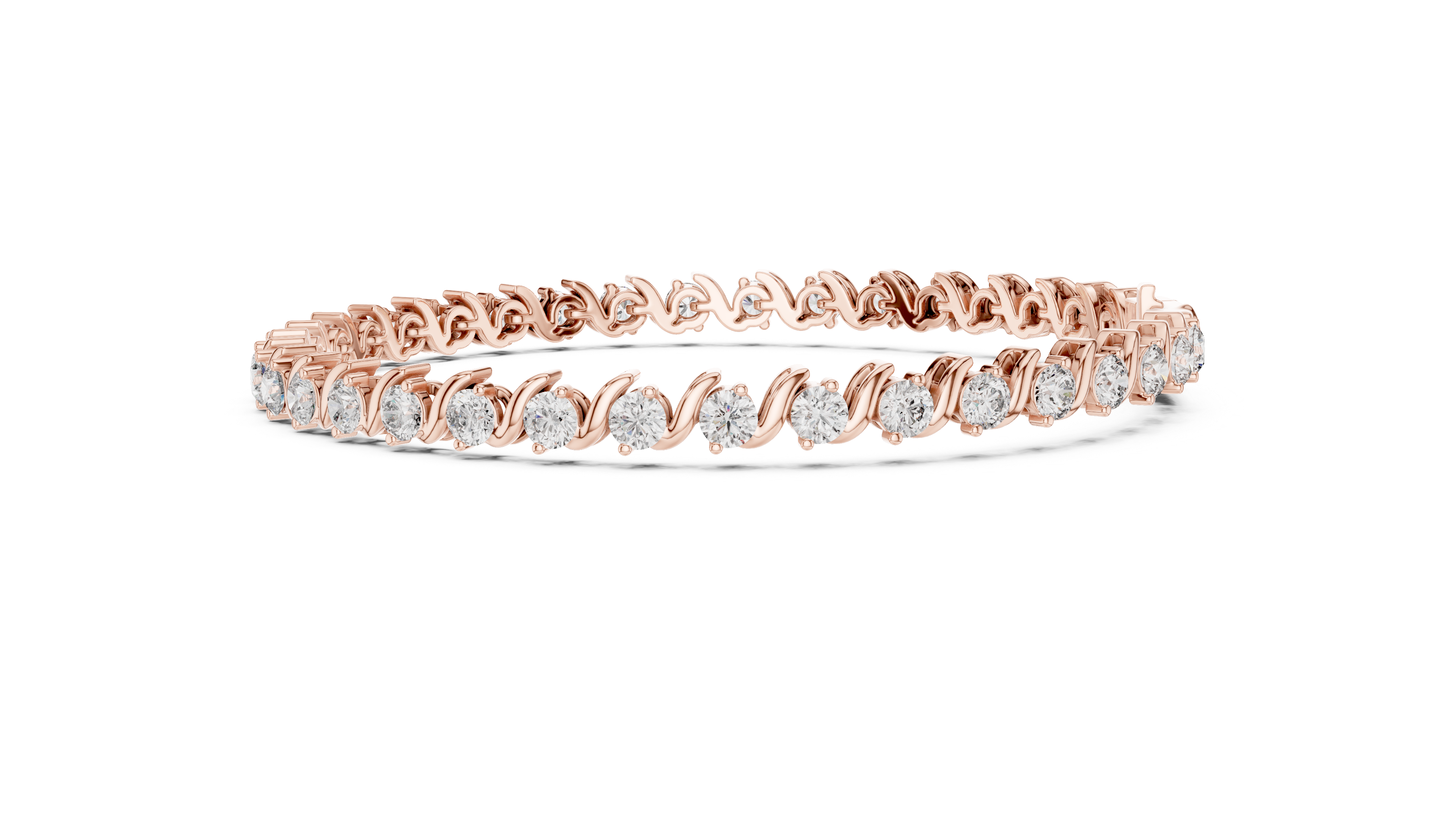 Round Collet Station Bracelet in Rose Gold - VYKA Diamonds
