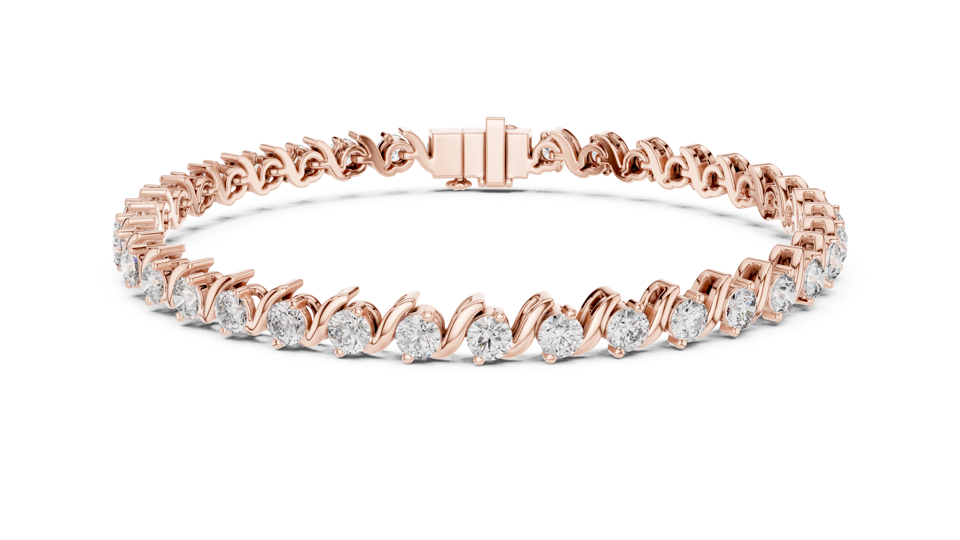 Round Collet Station Bracelet in Rose Gold - VYKA Diamonds