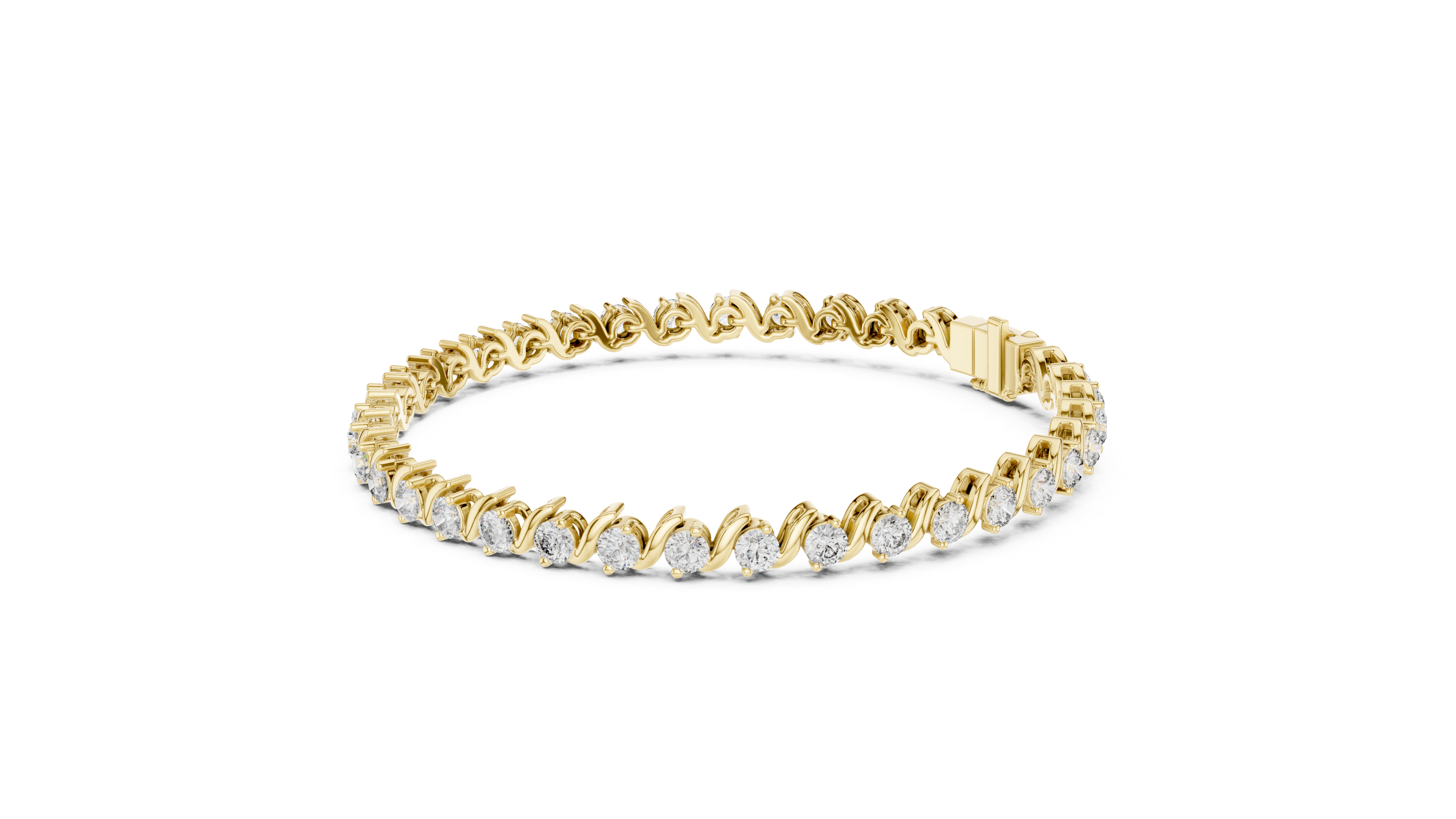 Round Collet Station Bracelet in Yellow Gold - VYKA Diamonds
