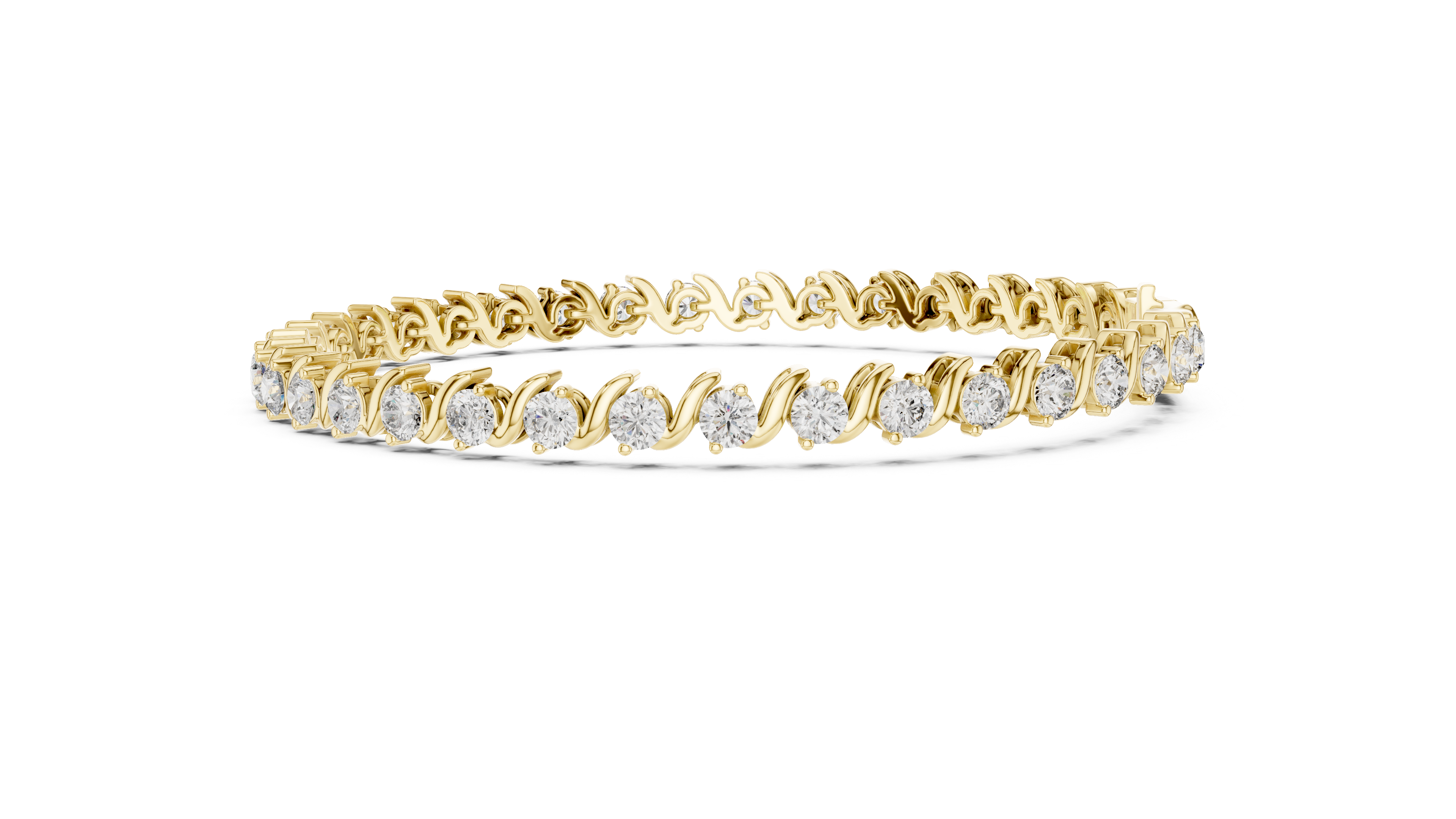 Round Collet Station Bracelet in Yellow Gold - VYKA Diamonds
