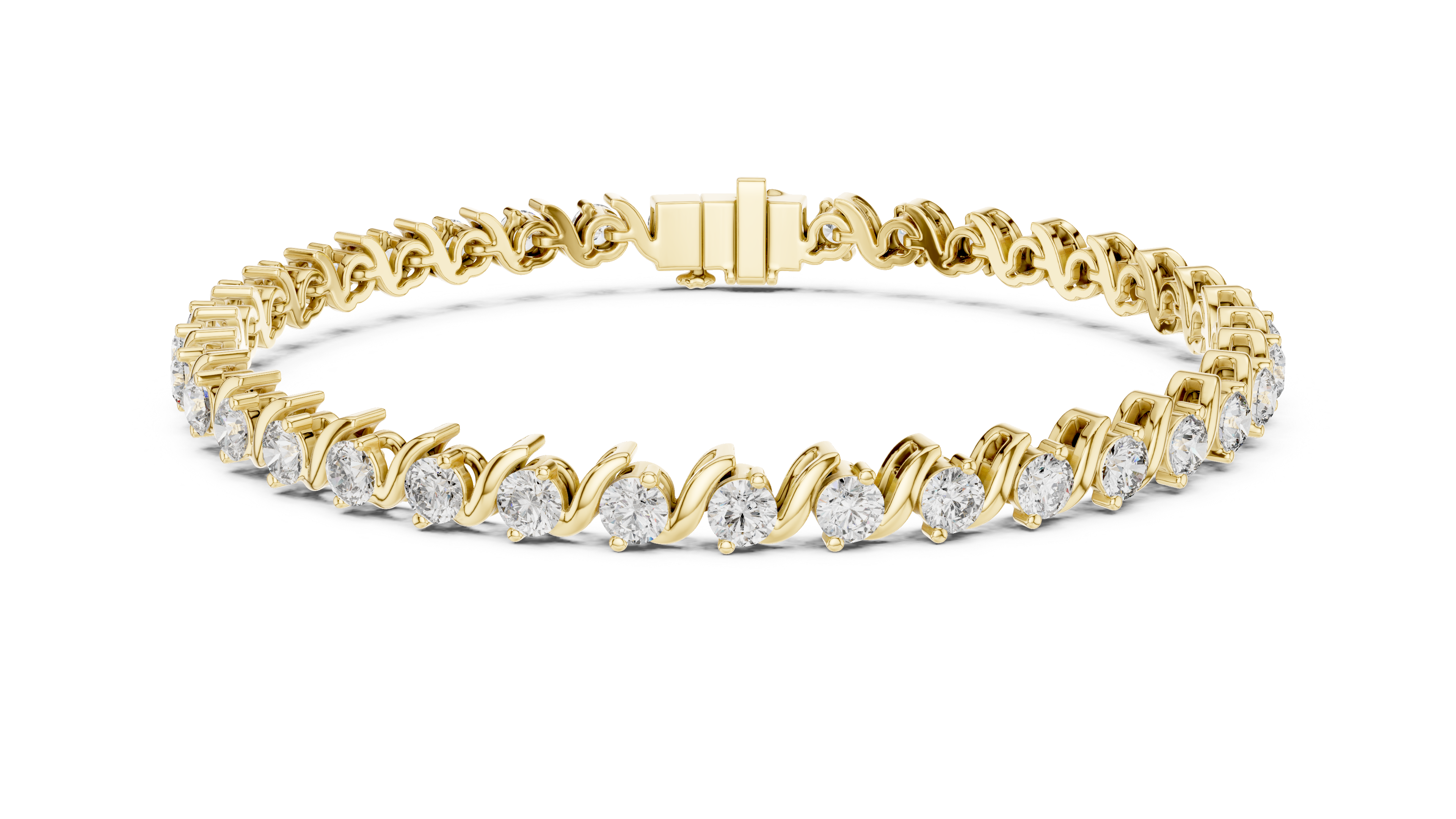 Round Collet Station Bracelet in Yellow Gold - VYKA Diamonds