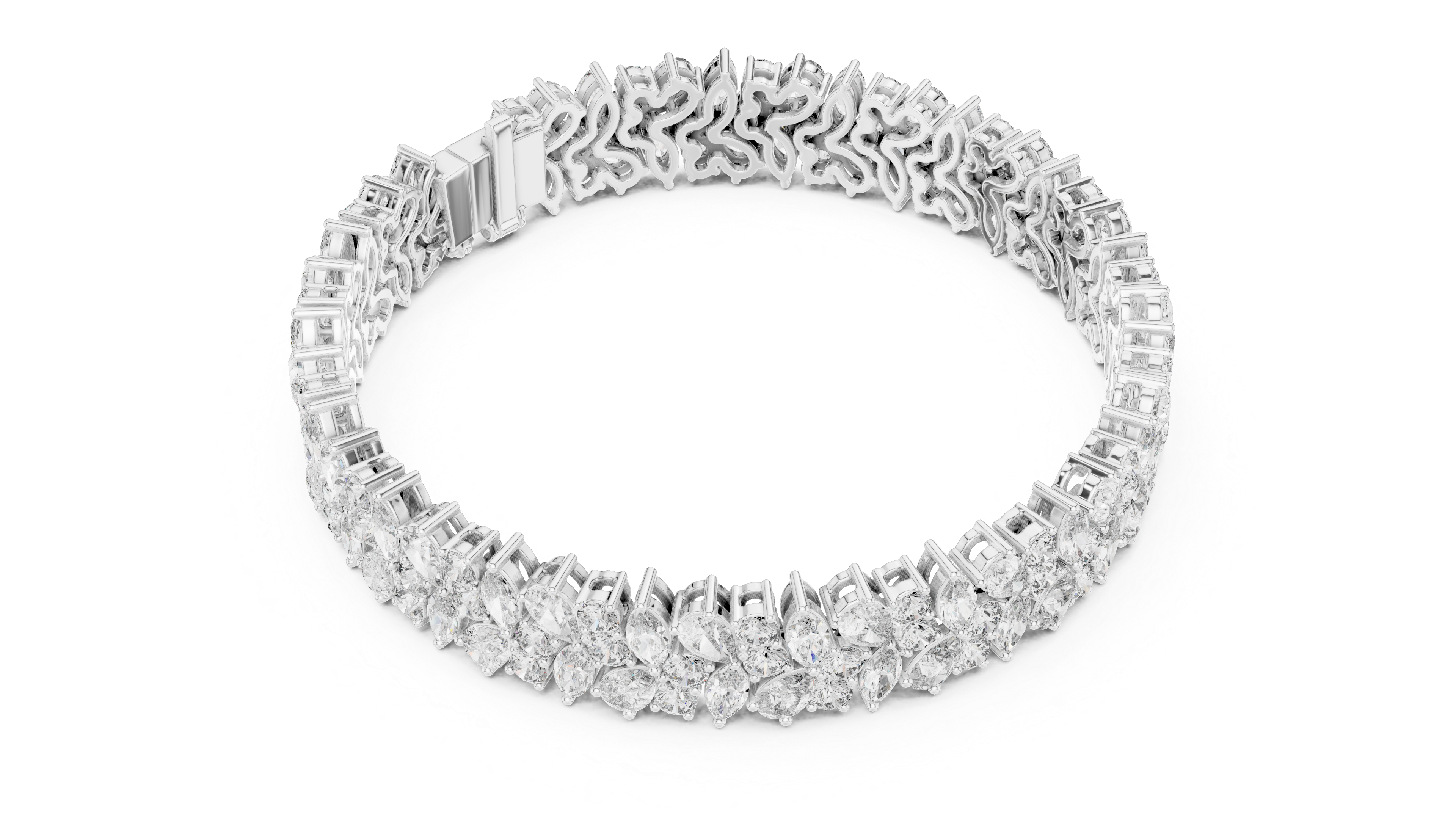 سوار سماوي متعدد الأوجه in White Gold - VYKA Diamonds