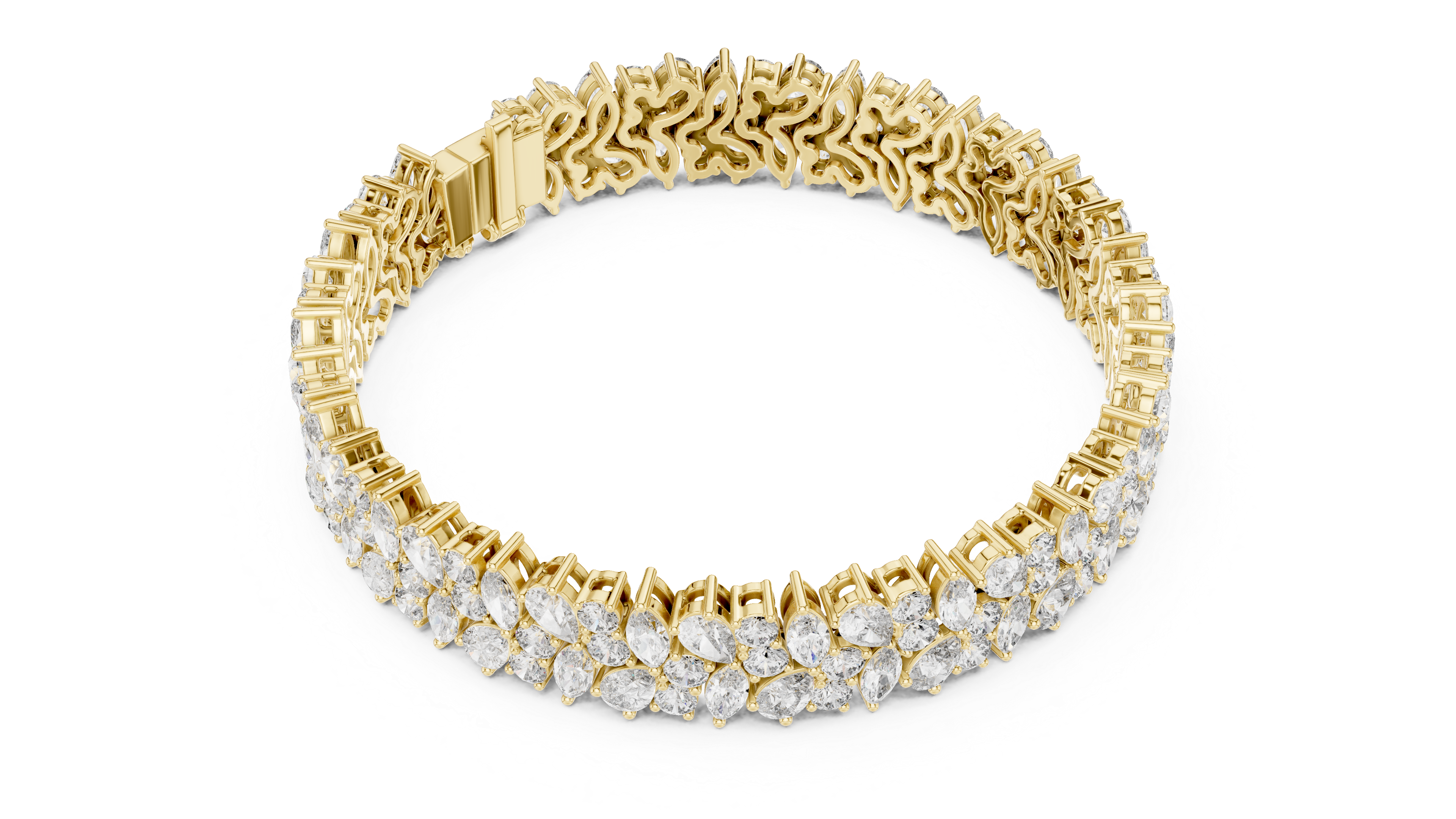 سوار سماوي متعدد الأوجه in Yellow Gold - VYKA Diamonds