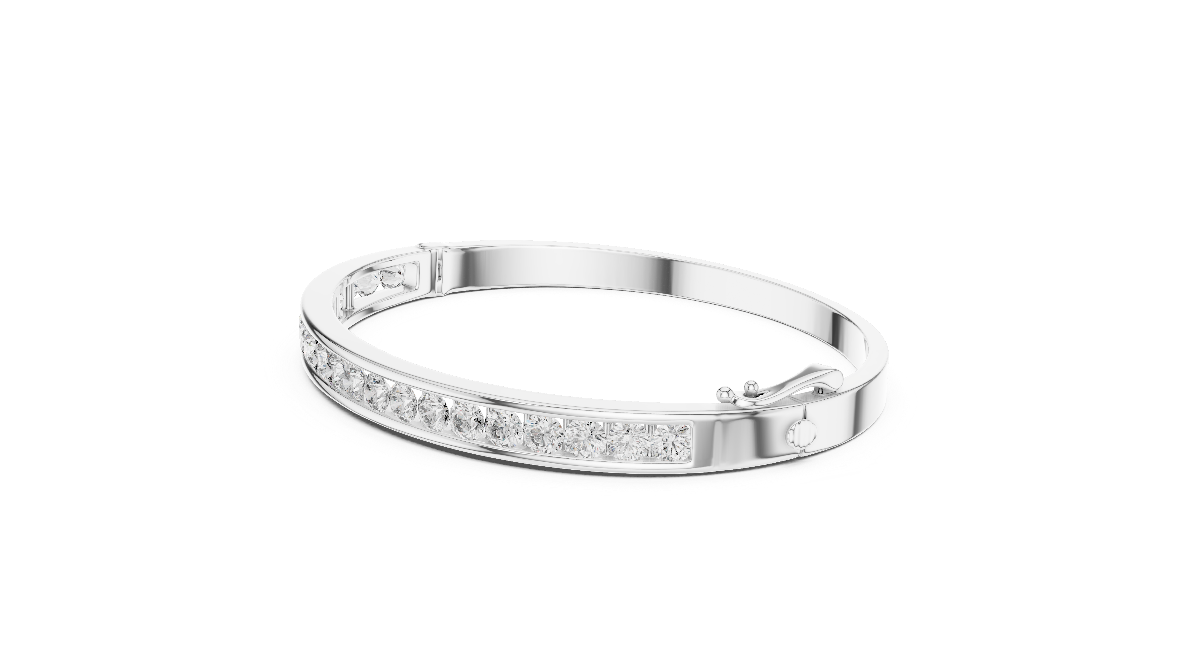 Channel-Set Diamond Bracelet in White Gold - VYKA Diamonds
