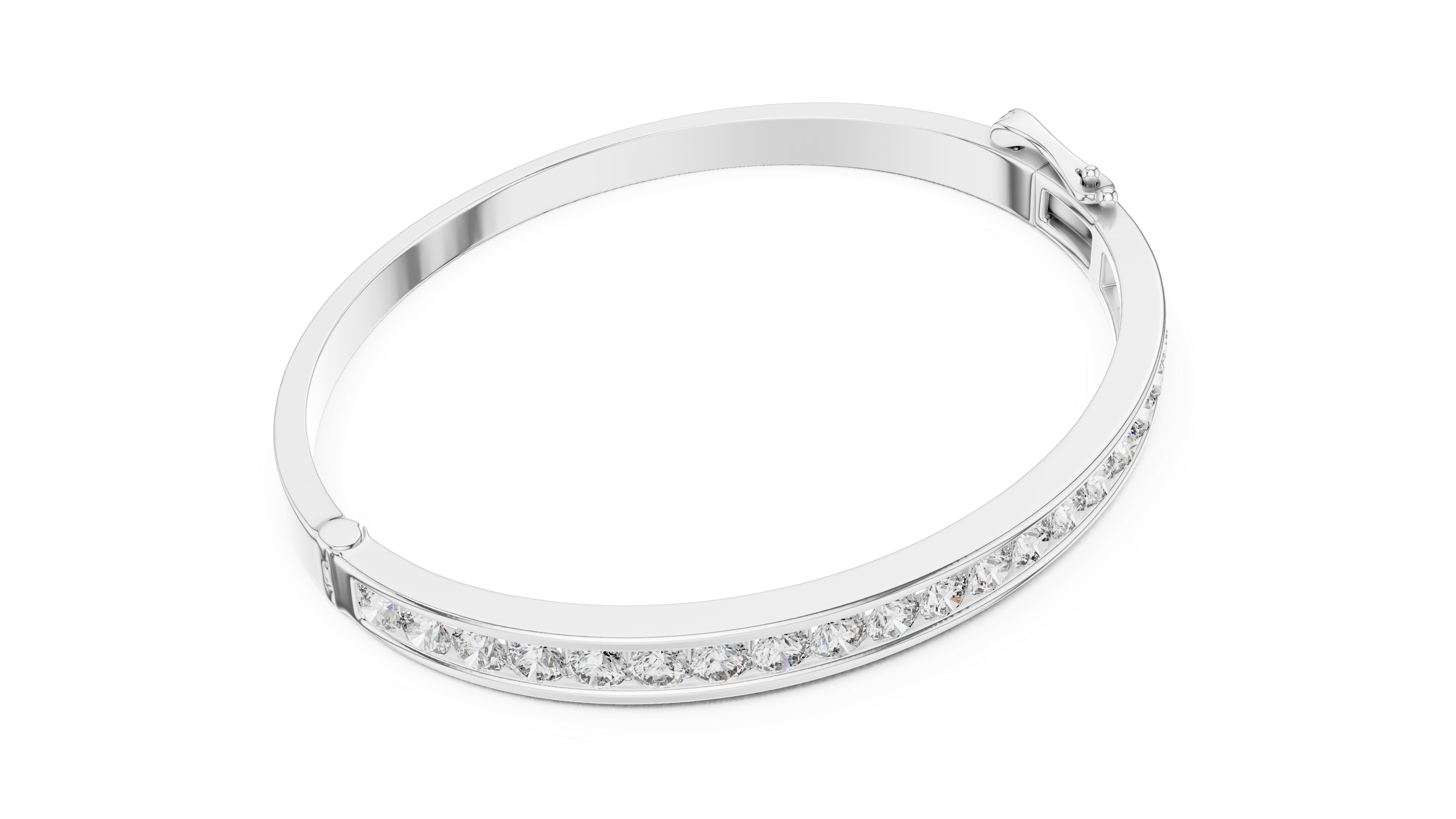 Channel-Set Diamond Bracelet in White Gold - VYKA Diamonds