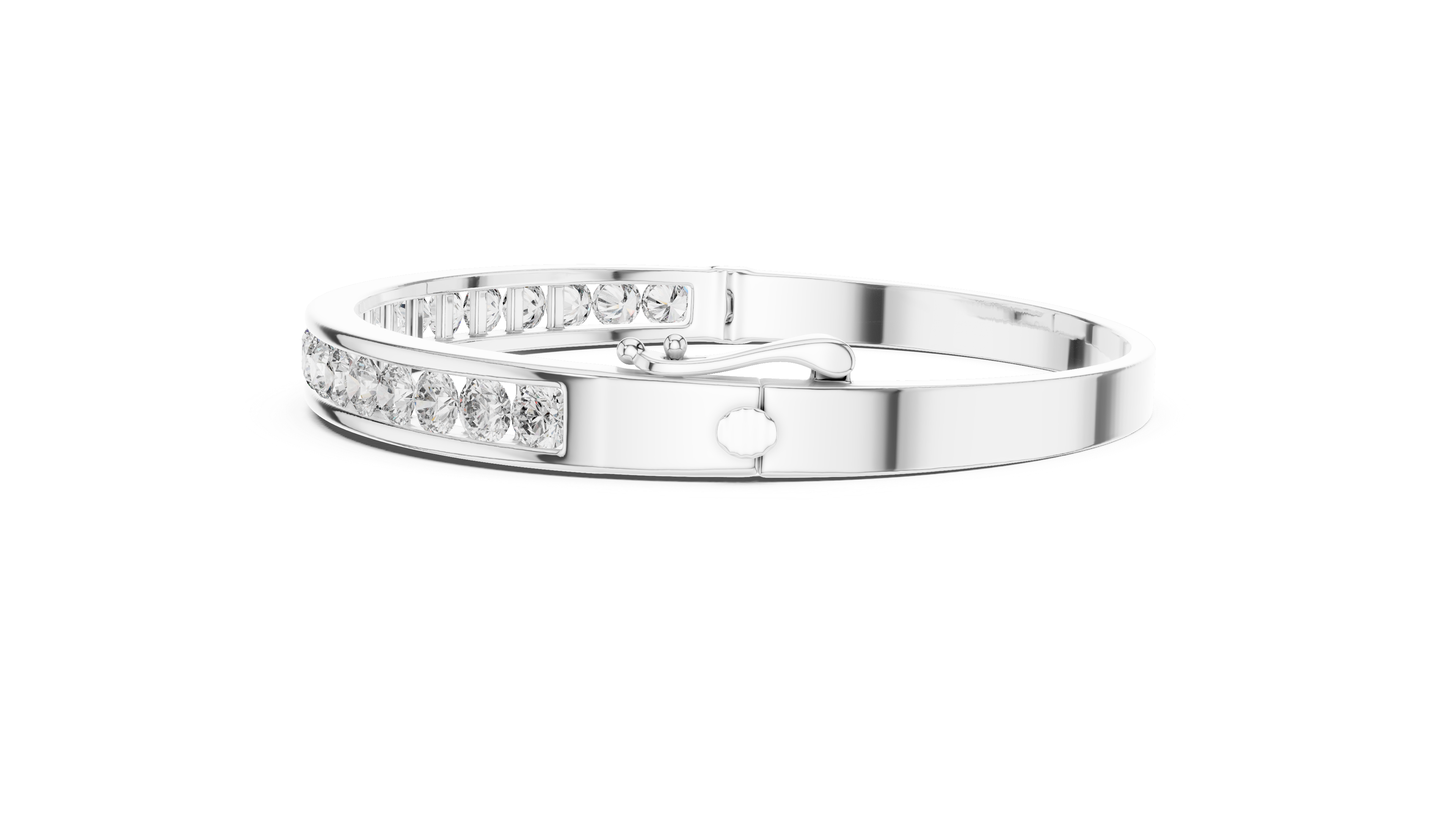 Channel-Set Diamond Bracelet in White Gold - VYKA Diamonds