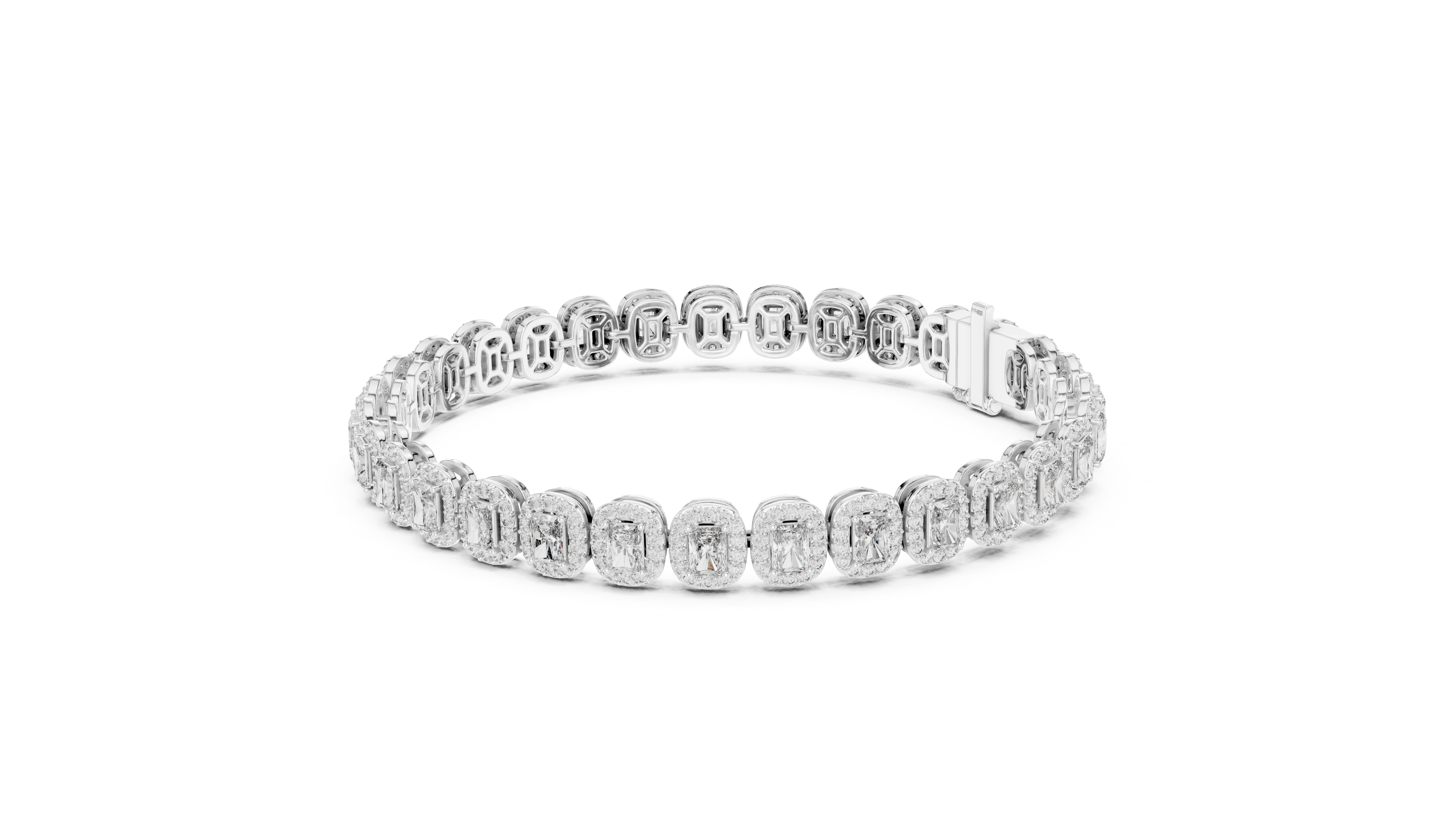 سوار بافيه رفيع متلألئ in White Gold - VYKA Diamonds