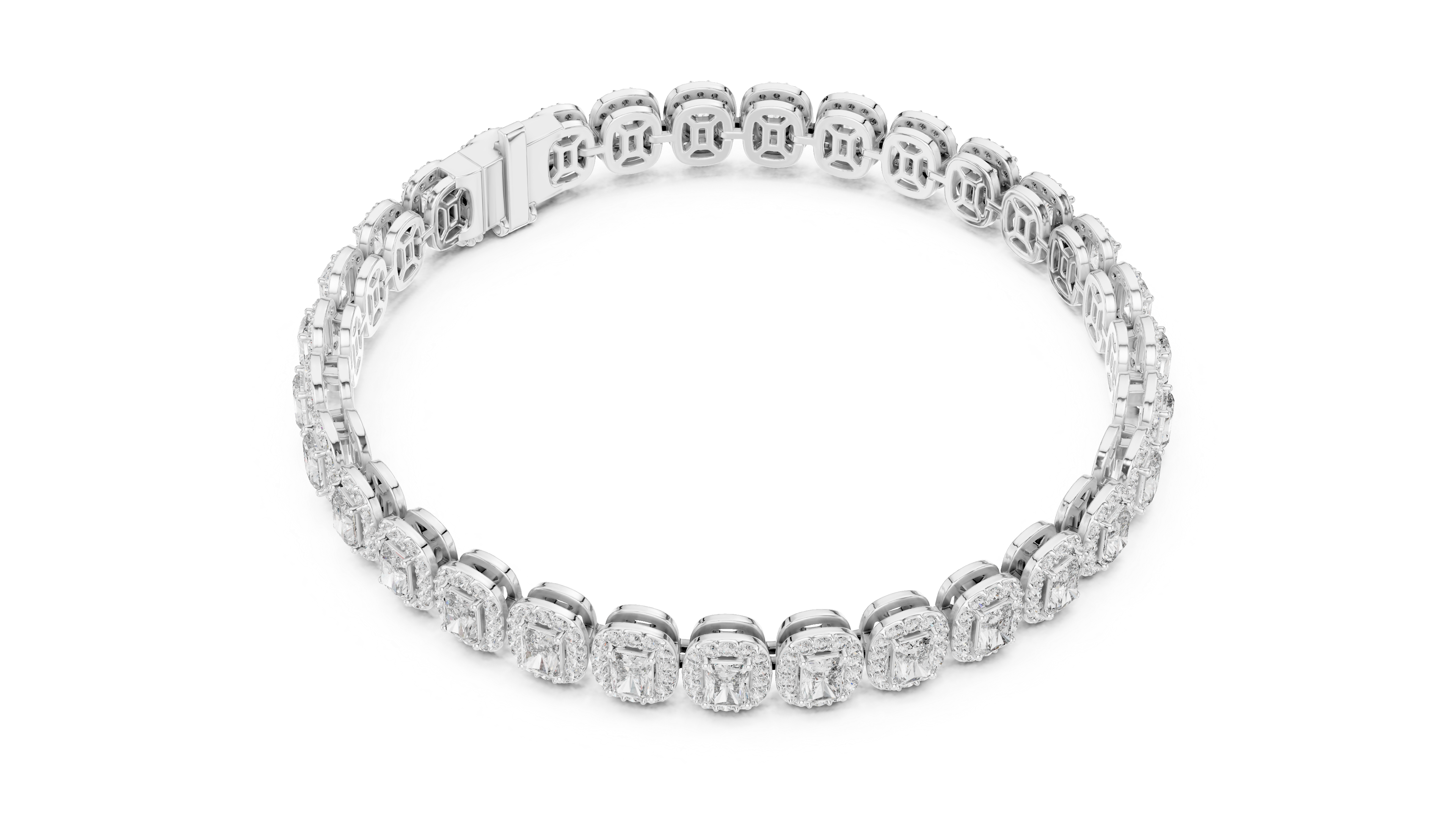 سوار بافيه رفيع متلألئ in White Gold - VYKA Diamonds
