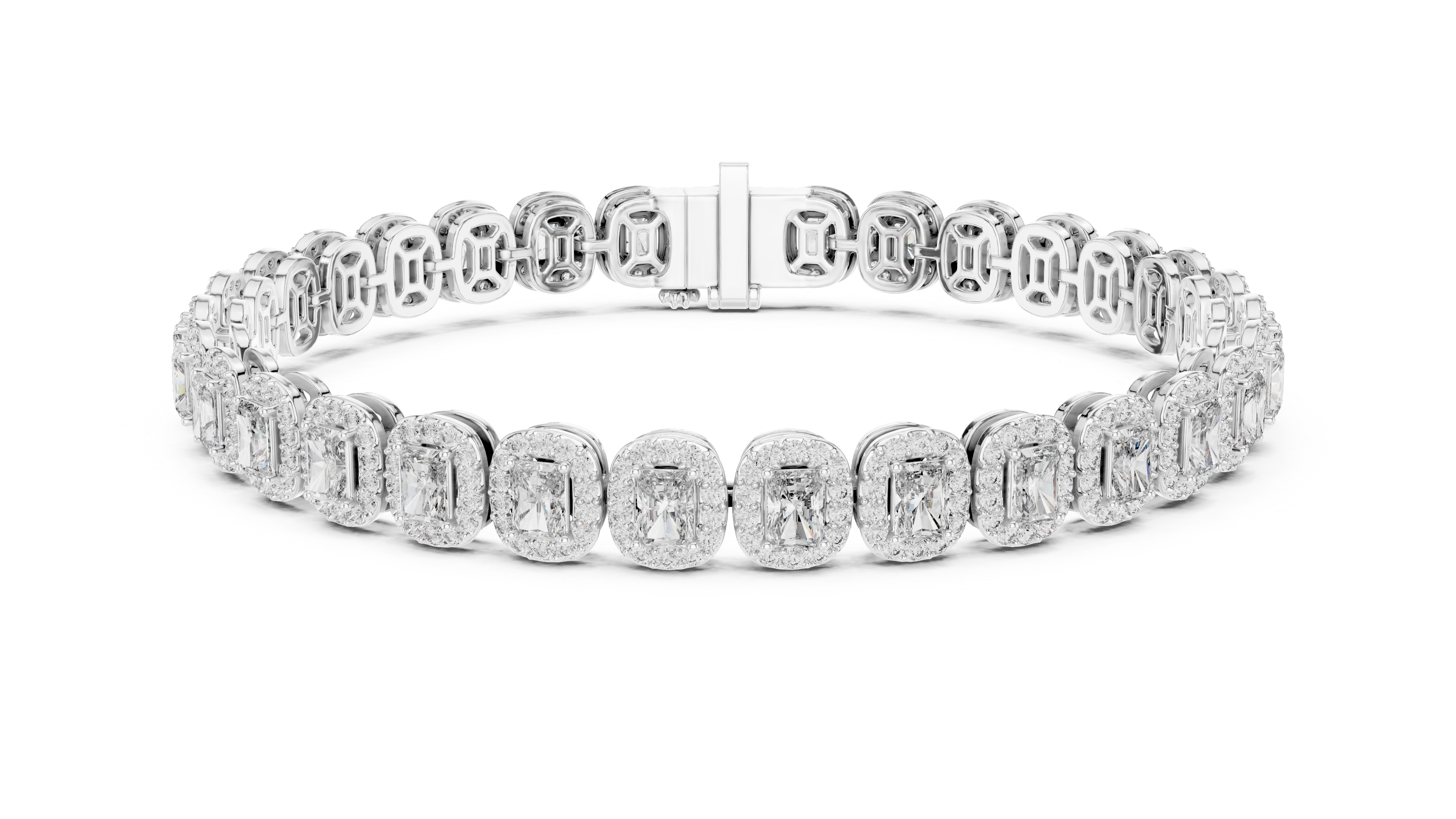 سوار بافيه رفيع متلألئ in White Gold - VYKA Diamonds