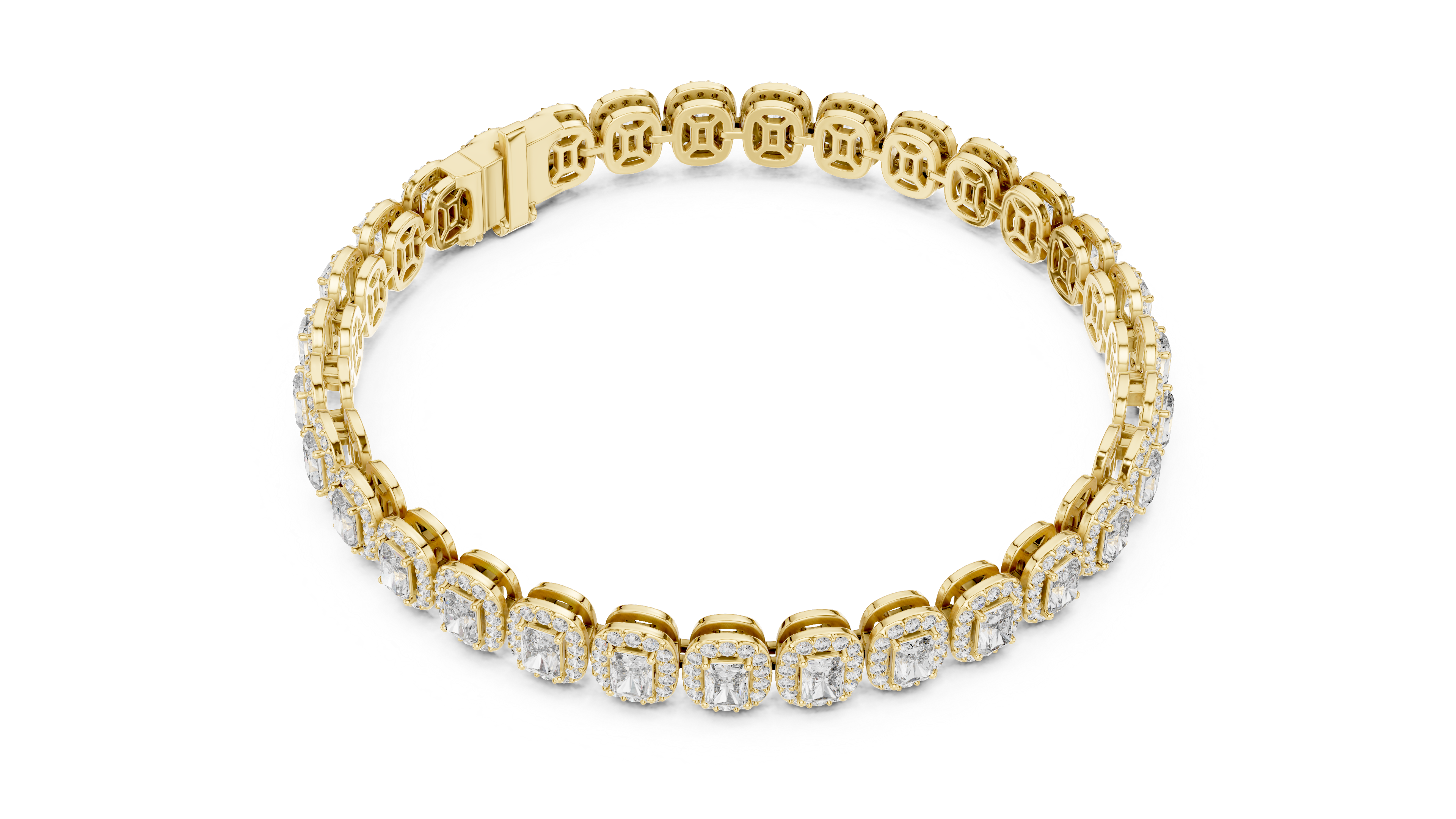 سوار بافيه رفيع متلألئ in Yellow Gold - VYKA Diamonds
