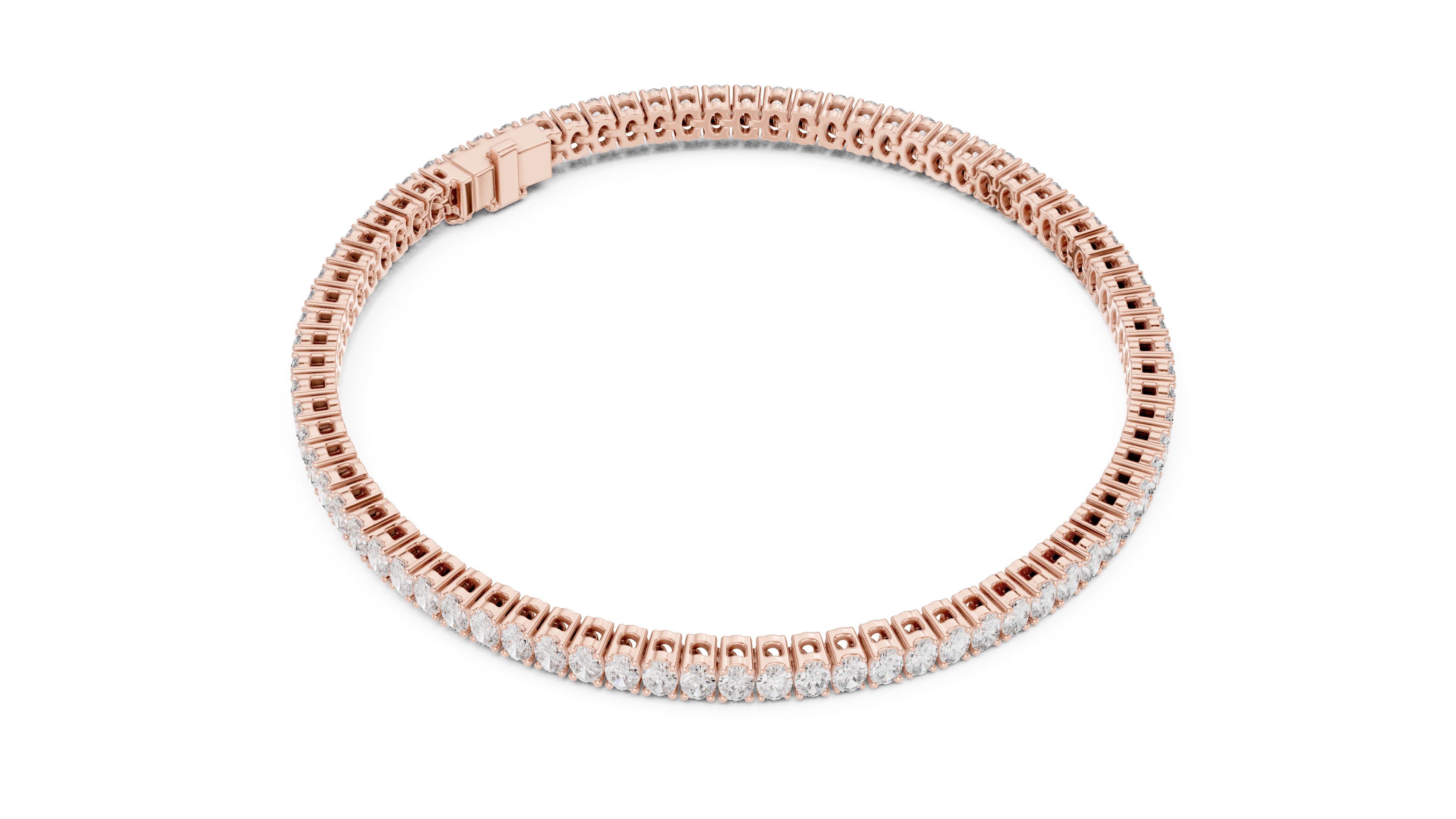 Oval Collet Diamond Bracelet in Rose Gold - VYKA Diamonds