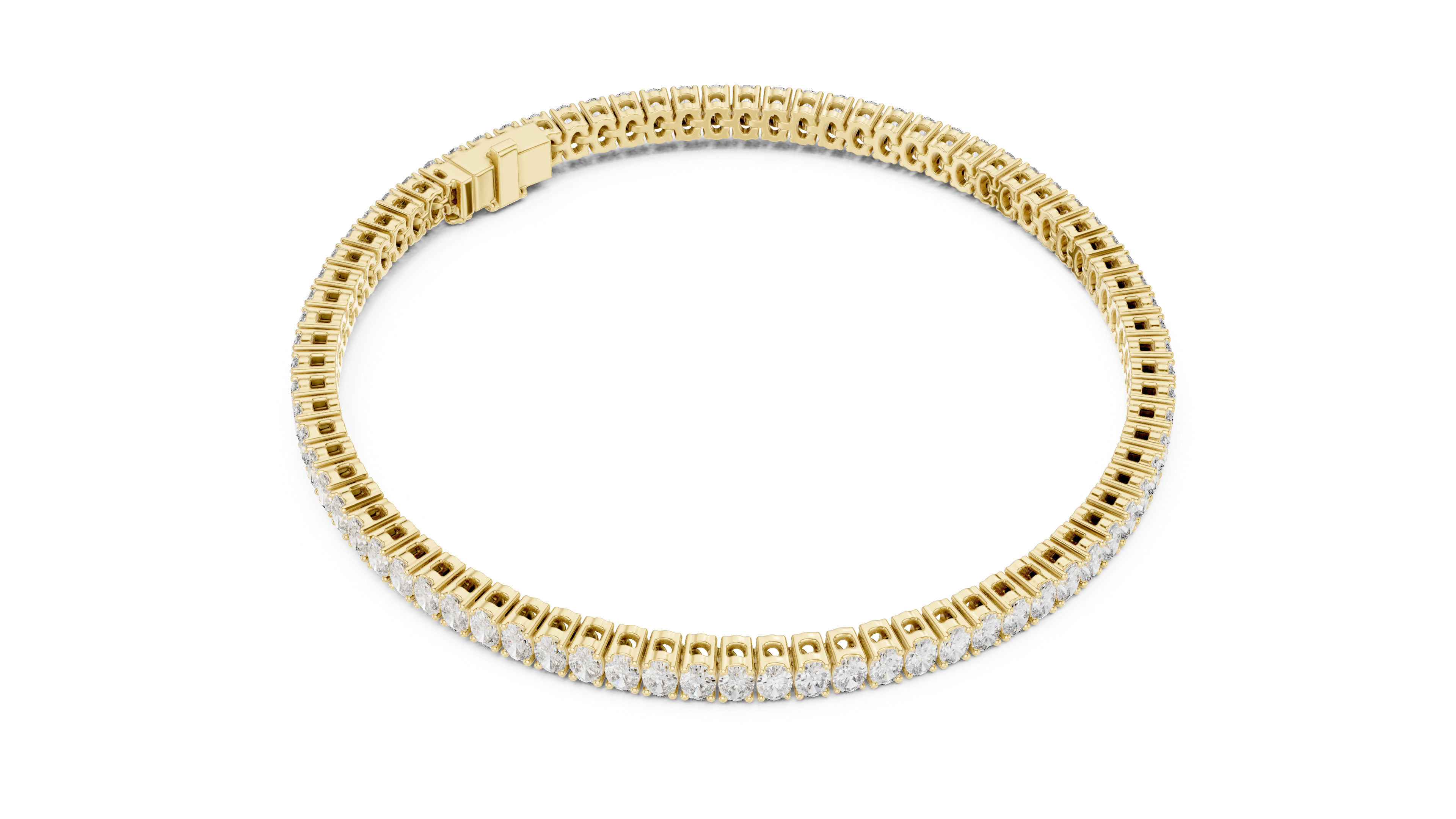 Oval Collet Diamond Bracelet in Yellow Gold - VYKA Diamonds