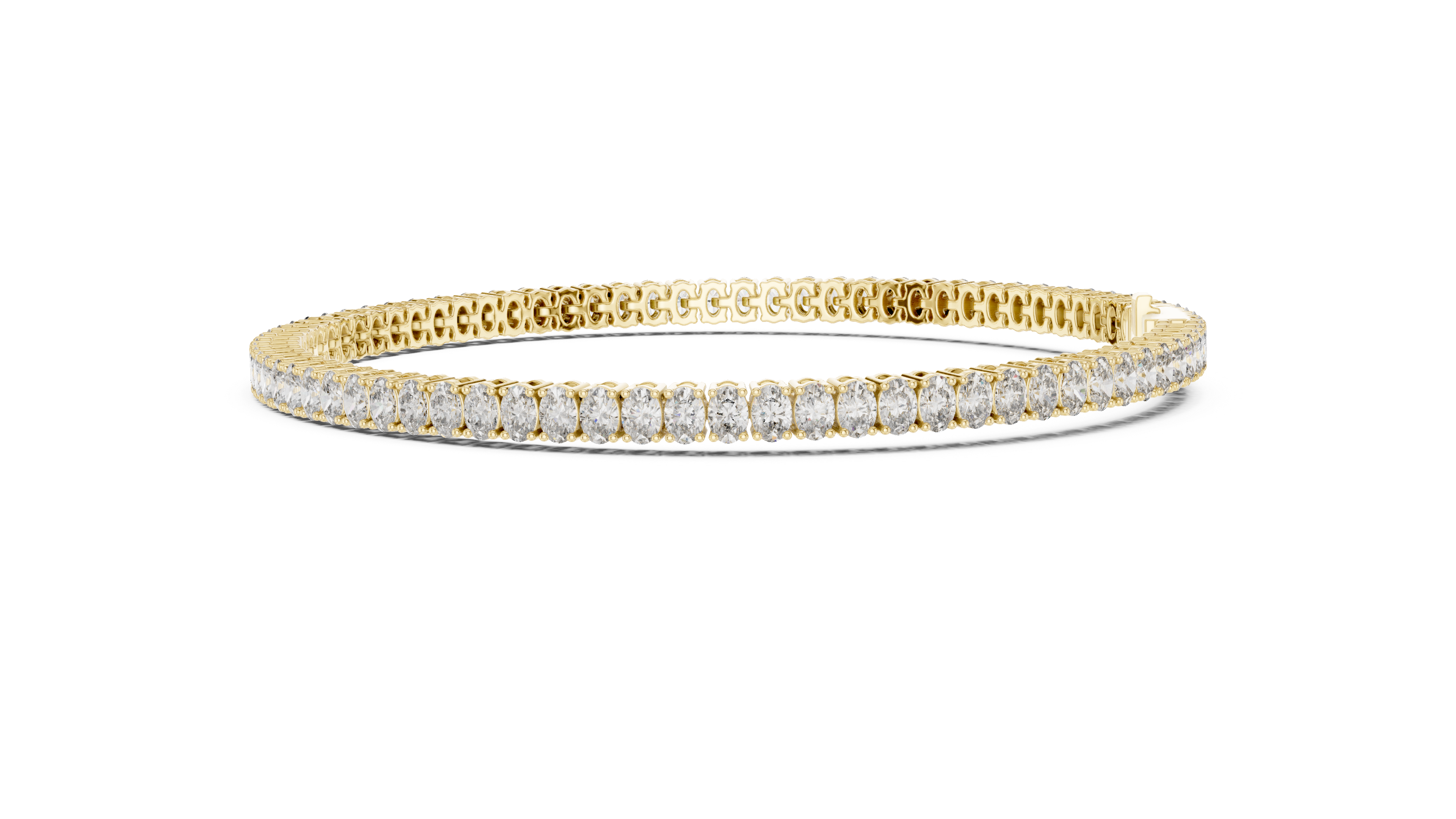 Oval Collet Diamond Bracelet in Yellow Gold - VYKA Diamonds