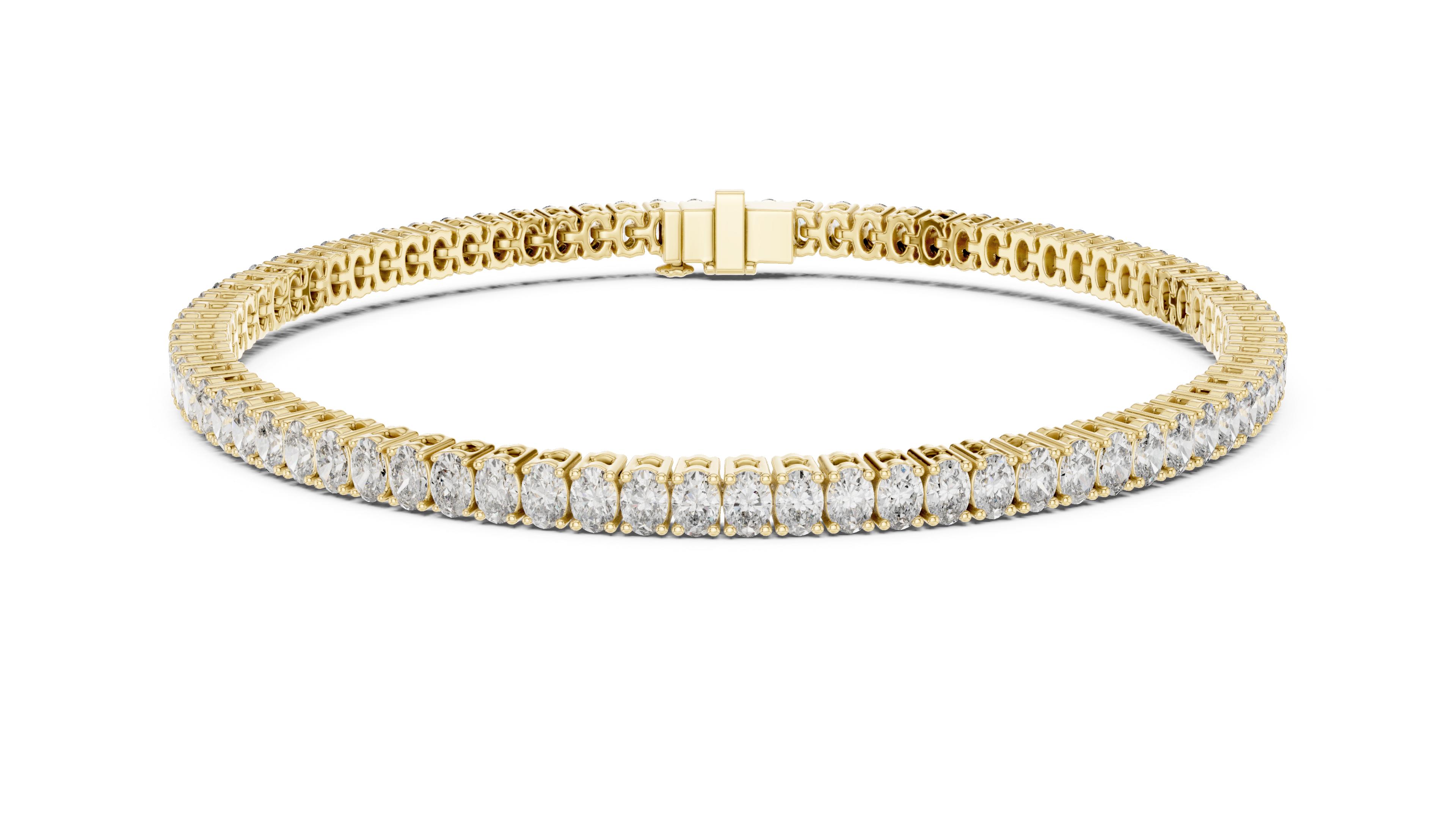 Oval Collet Diamond Bracelet in Yellow Gold - VYKA Diamonds