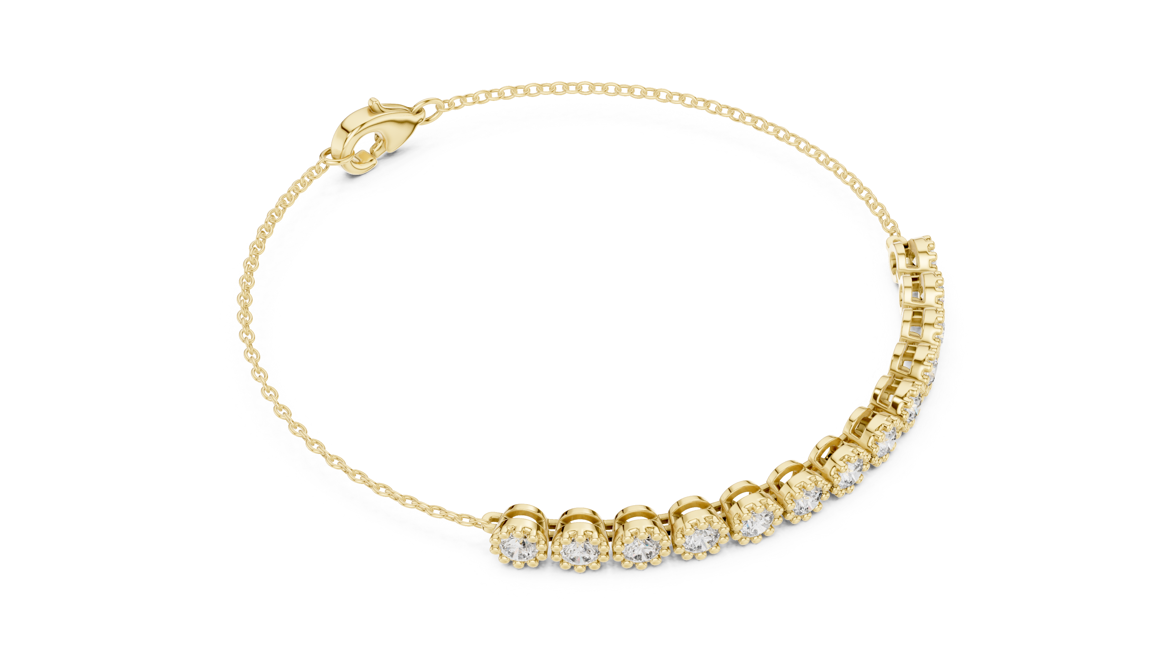 Solitaire Station Diamond Bracelet in Yellow Gold - VYKA Diamonds