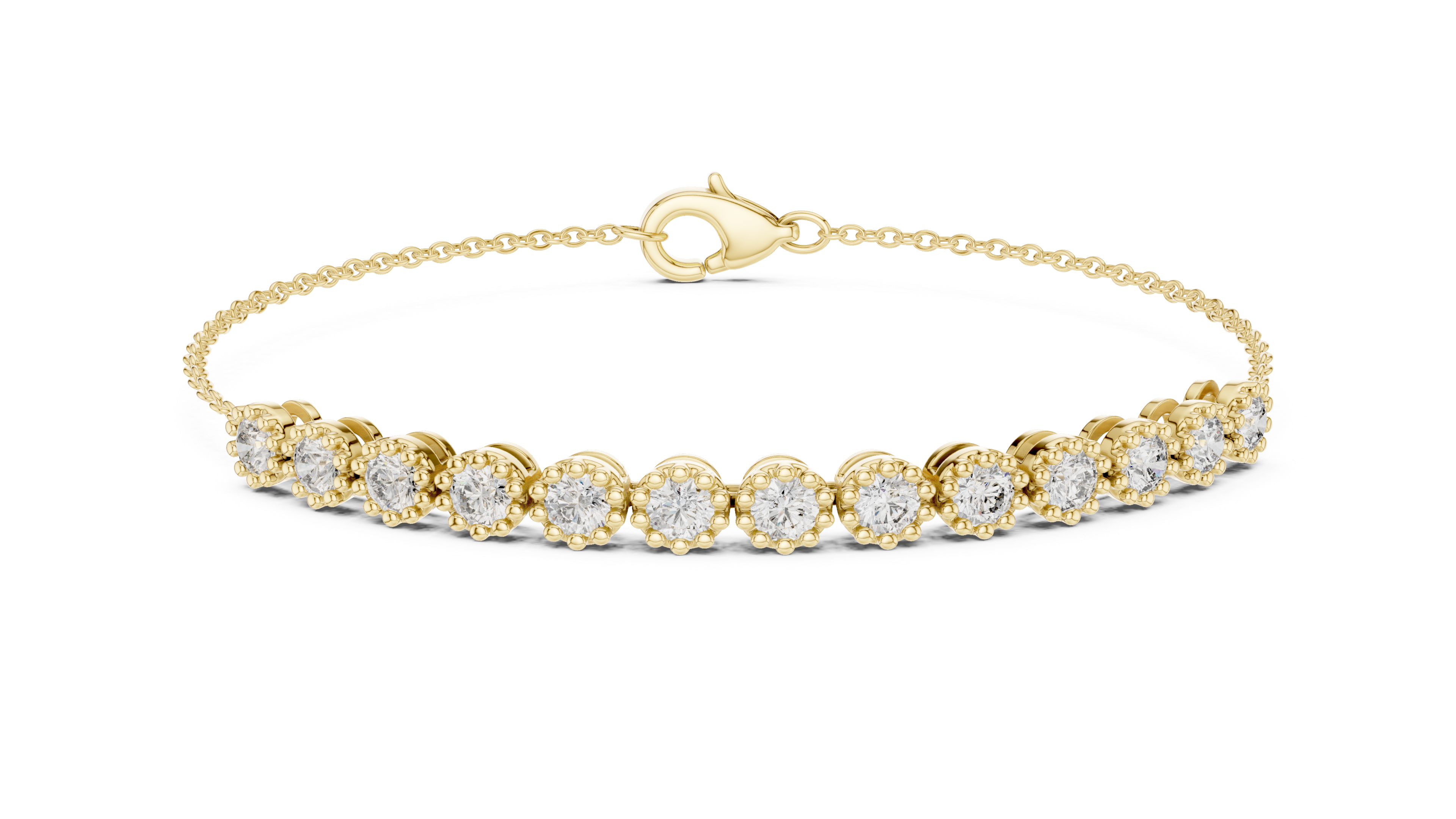 Solitaire Station Diamond Bracelet in Yellow Gold - VYKA Diamonds