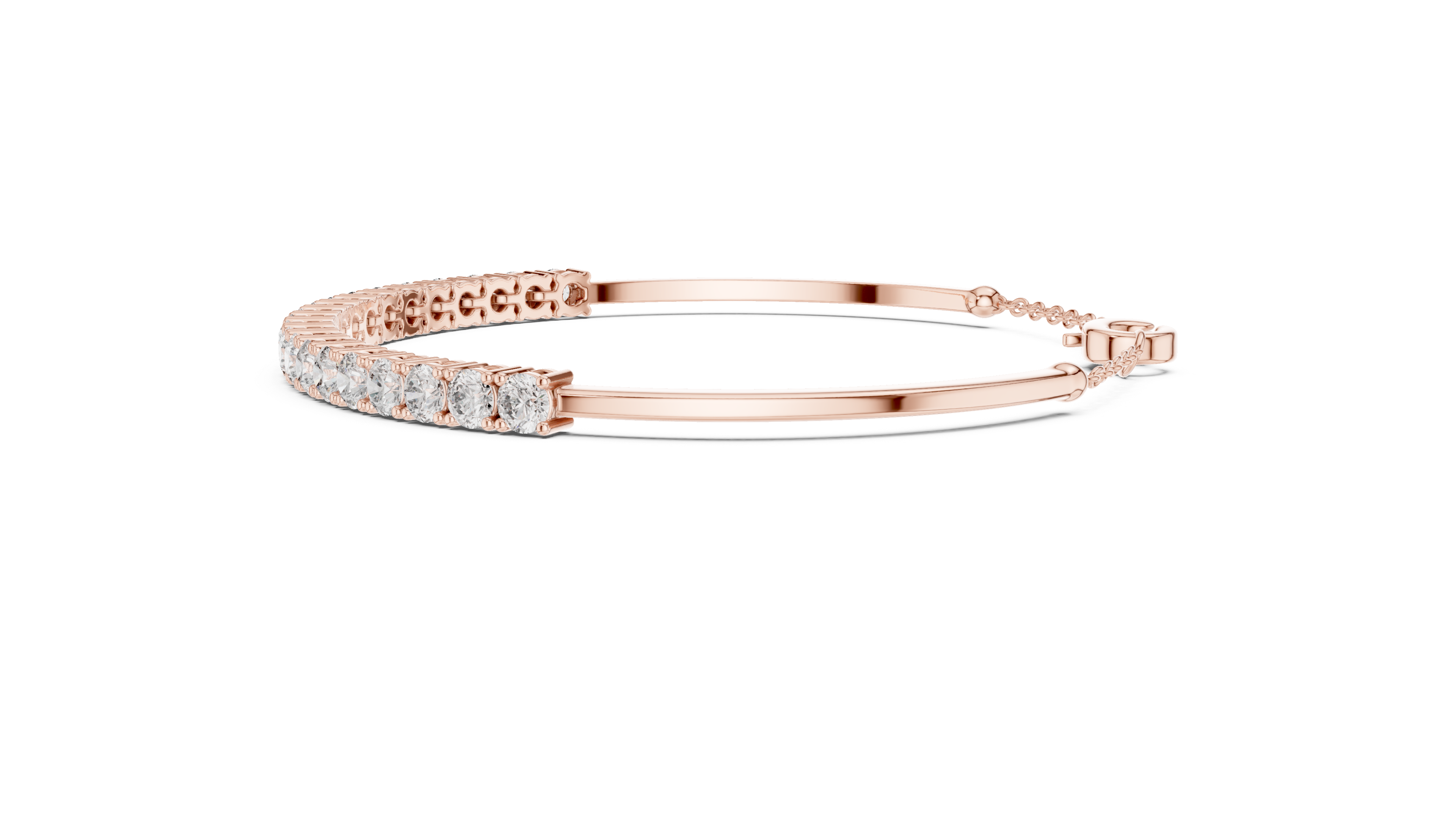 Arc Diamond Station Bracelet in Rose Gold - VYKA Diamonds