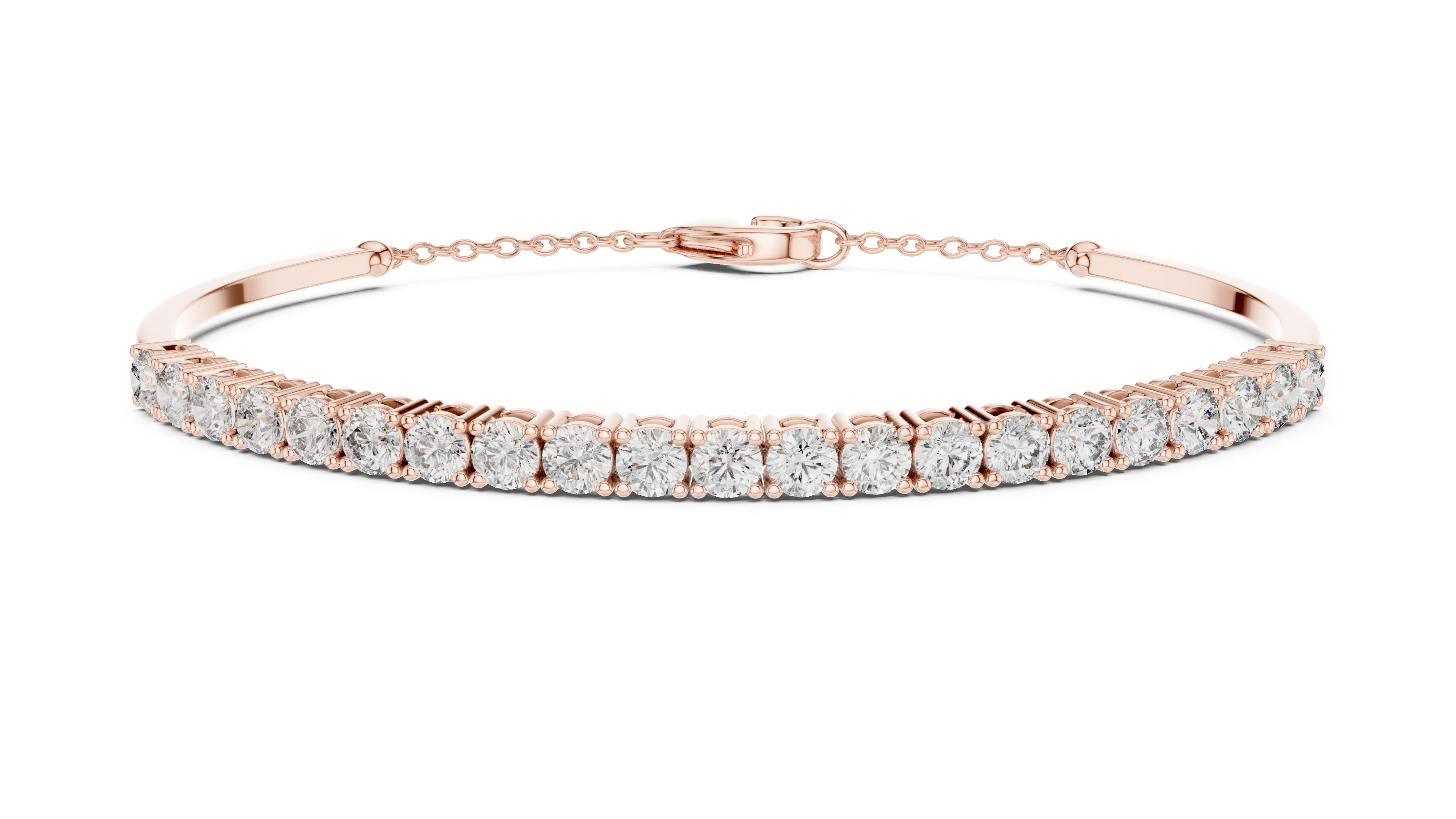 Arc Diamond Station Bracelet in Rose Gold - VYKA Diamonds