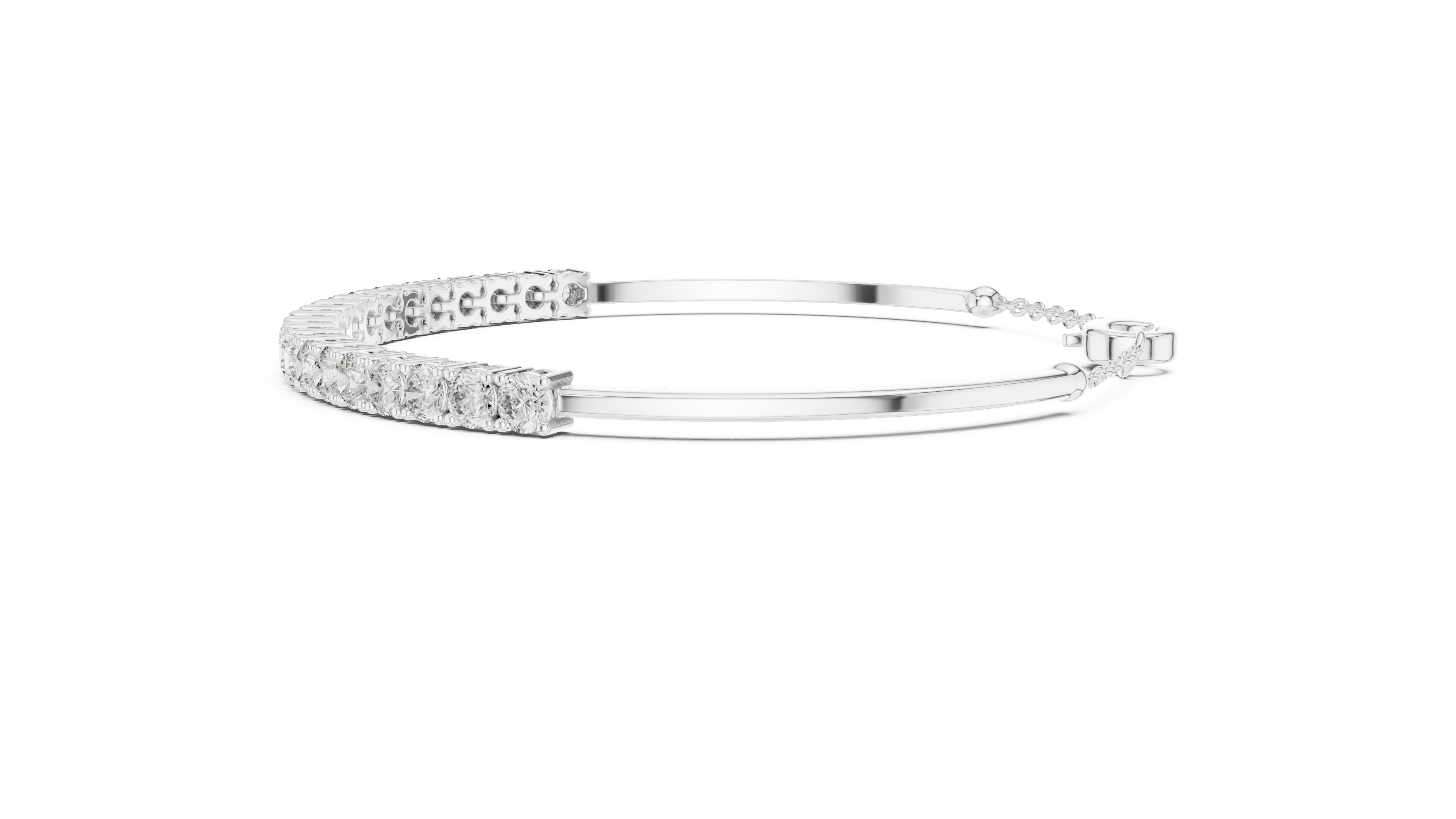 Arc Diamond Station Bracelet in White Gold - VYKA Diamonds