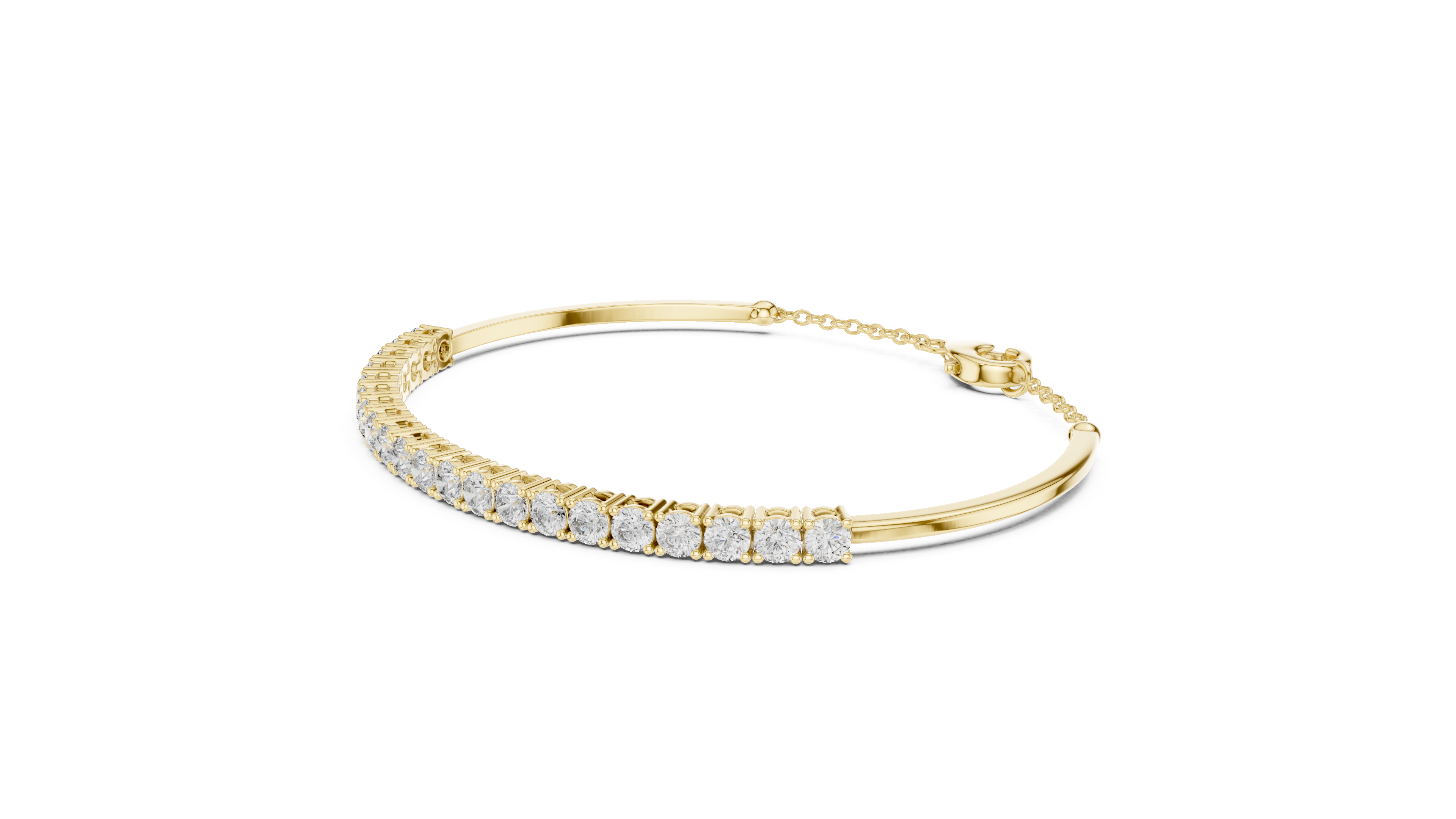 Arc Diamond Station Bracelet in Yellow Gold - VYKA Diamonds