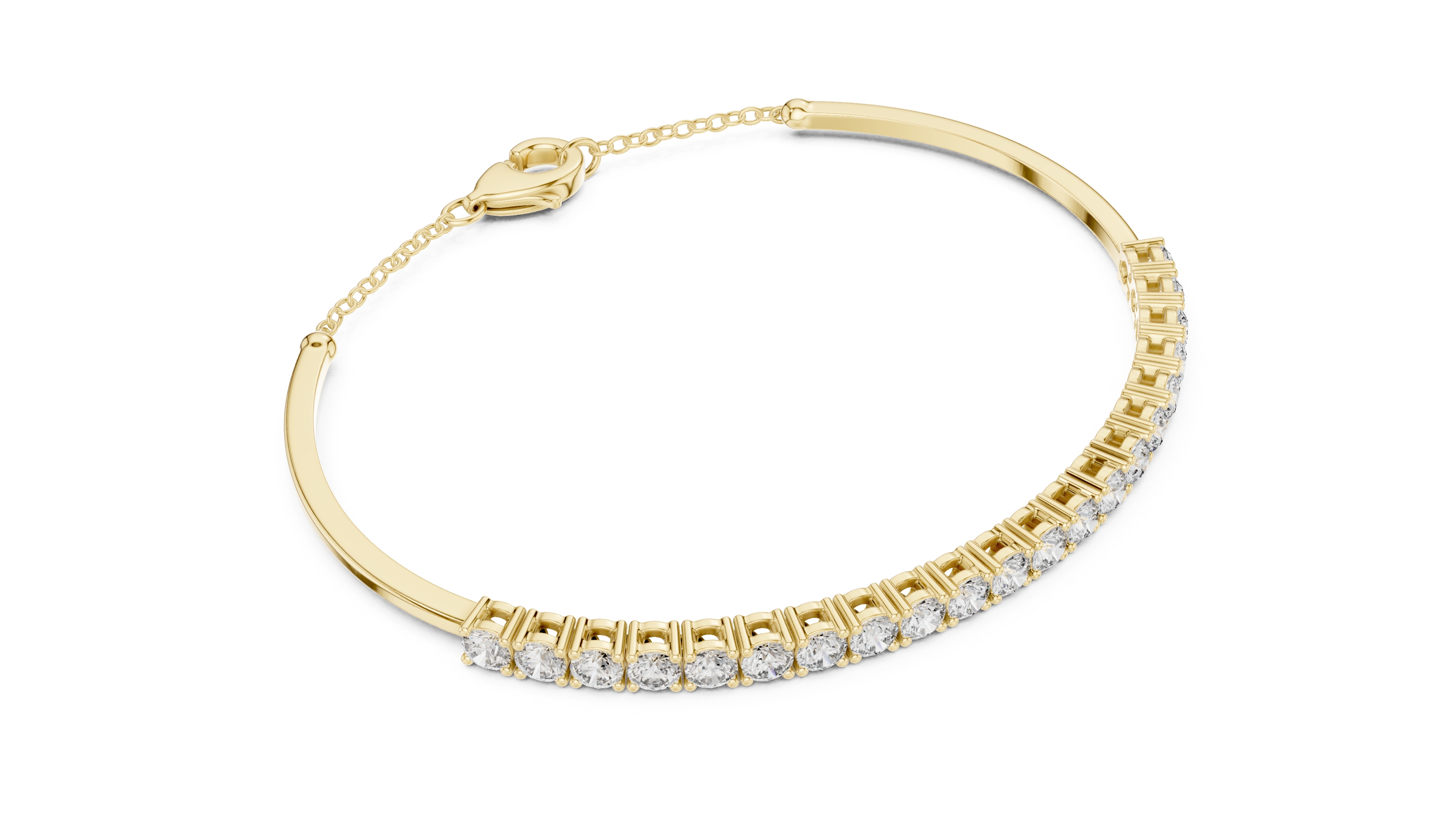 Arc Diamond Station Bracelet in Yellow Gold - VYKA Diamonds