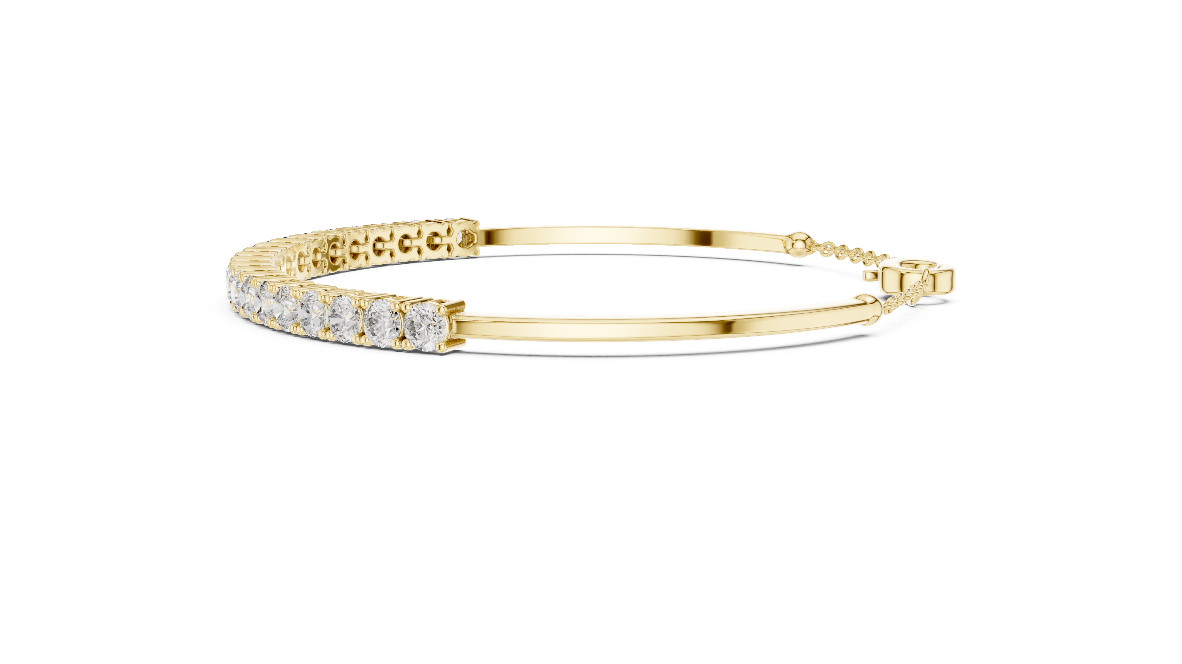 Arc Diamond Station Bracelet in Yellow Gold - VYKA Diamonds