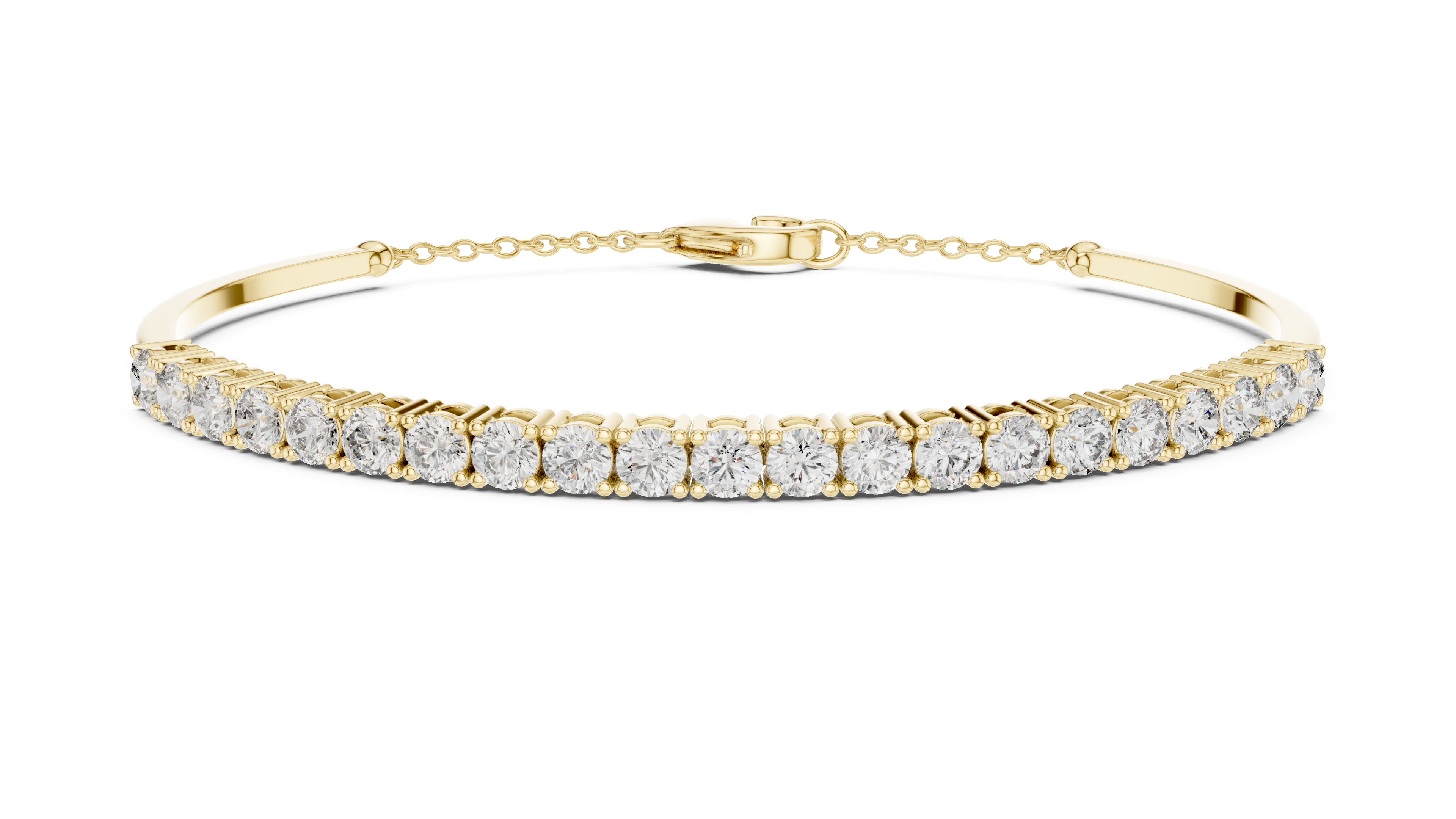 Arc Diamond Station Bracelet in Yellow Gold - VYKA Diamonds