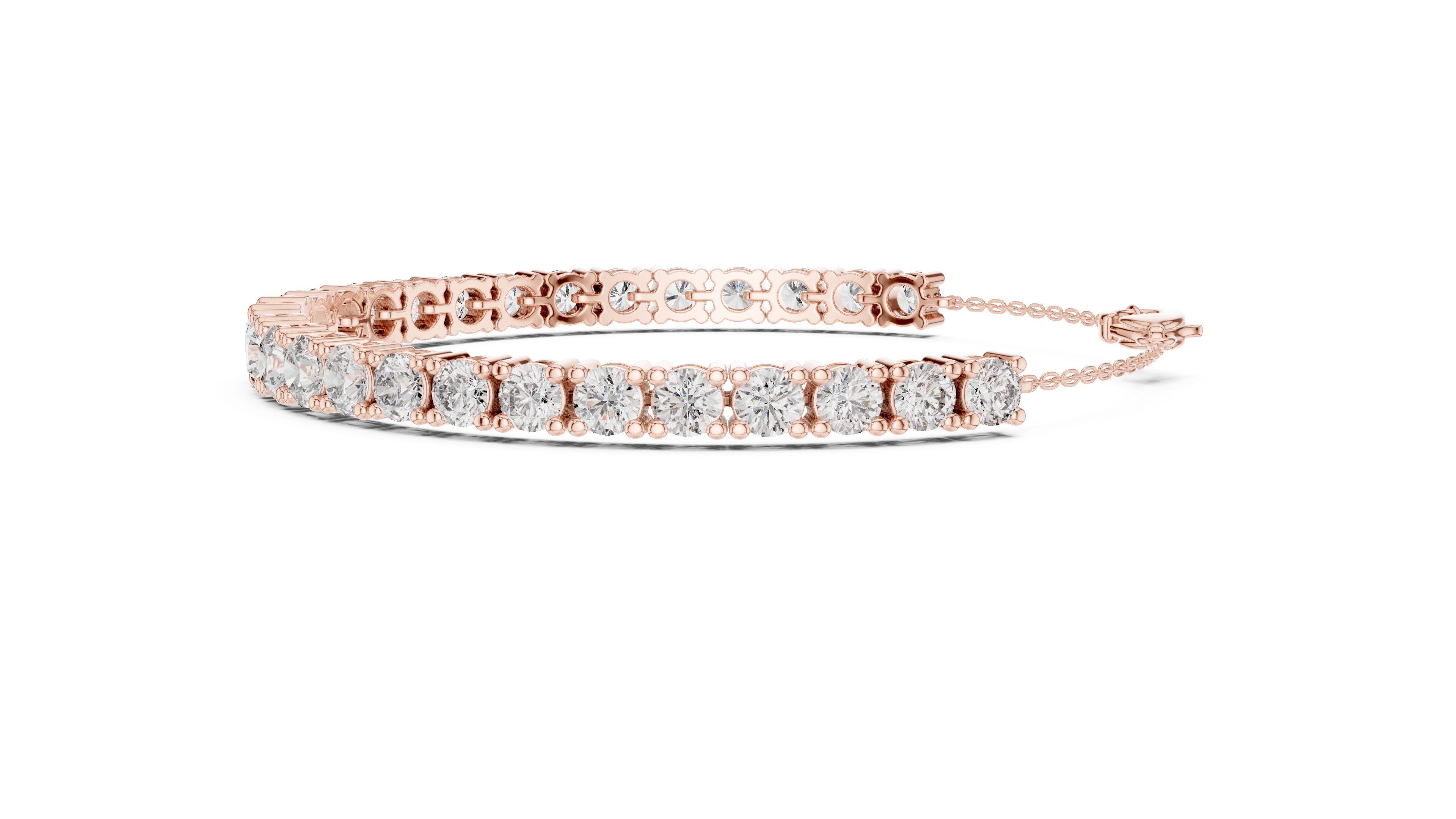 Graduated Collet Tennis Bracelet in Rose Gold - VYKA Diamonds