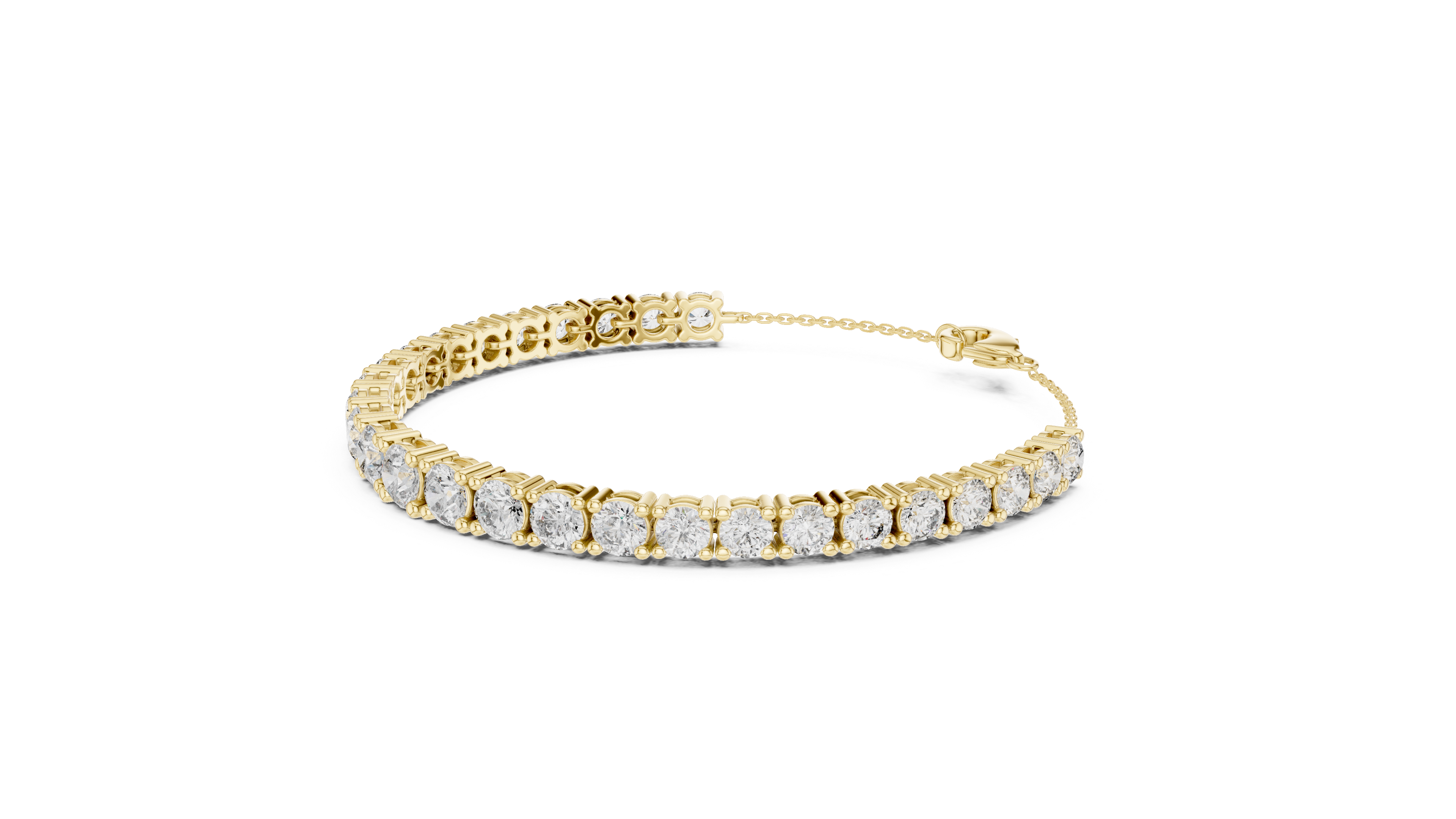 Graduated Collet Tennis Bracelet in Yellow Gold - VYKA Diamonds