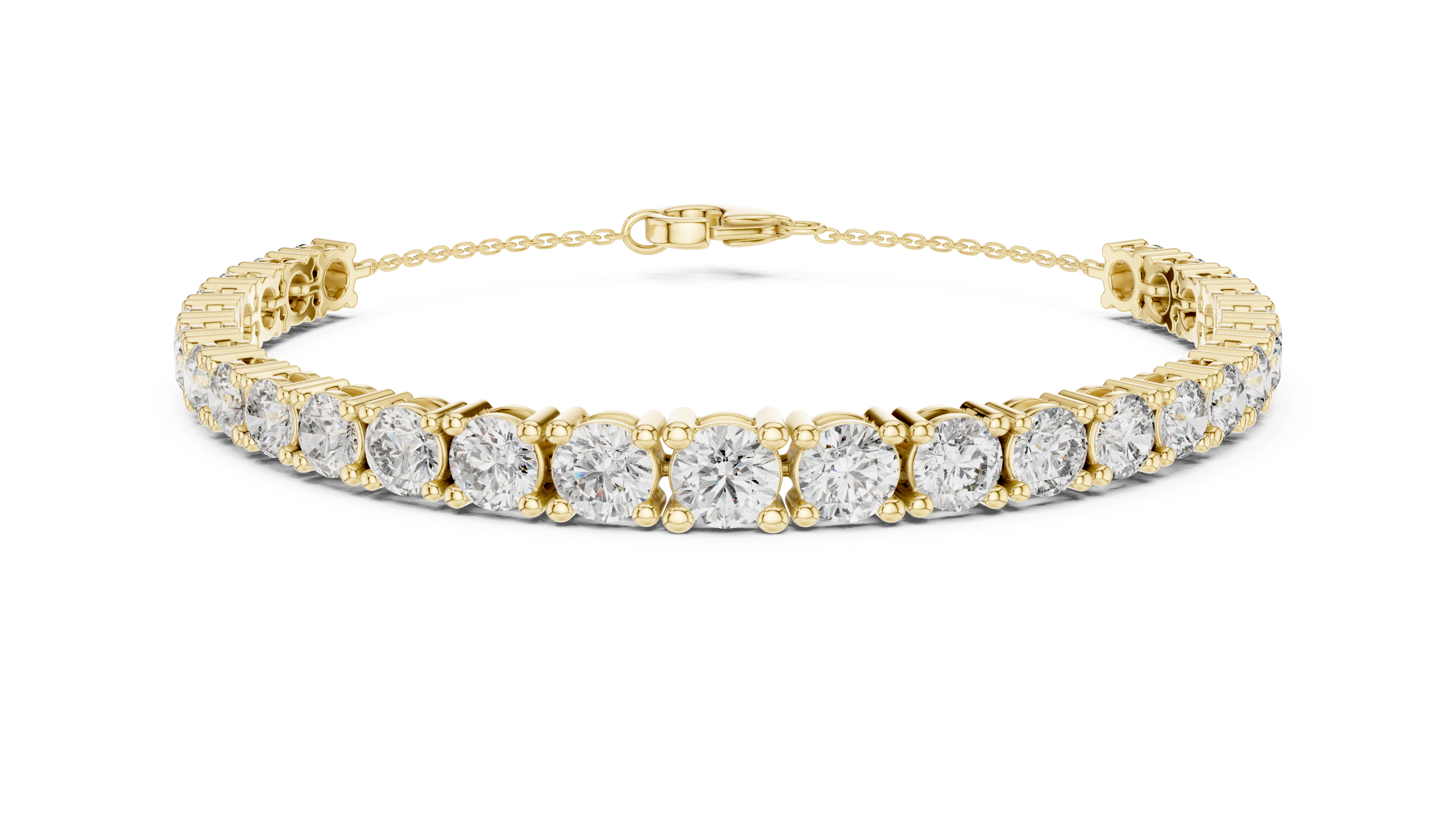 Graduated Collet Tennis Bracelet in Yellow Gold - VYKA Diamonds