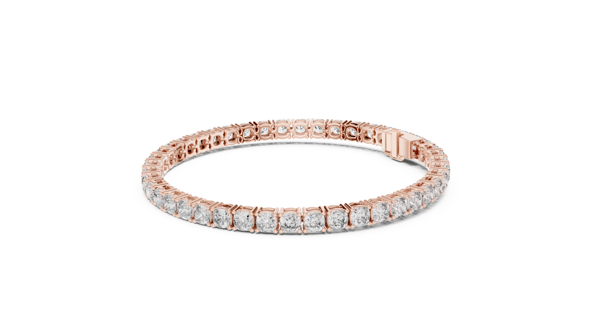 سوار تنس بألماس كوشن in Rose Gold - VYKA Diamonds