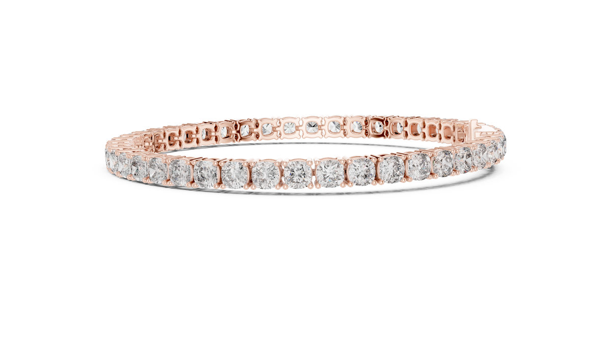 سوار تنس بألماس كوشن in Rose Gold - VYKA Diamonds