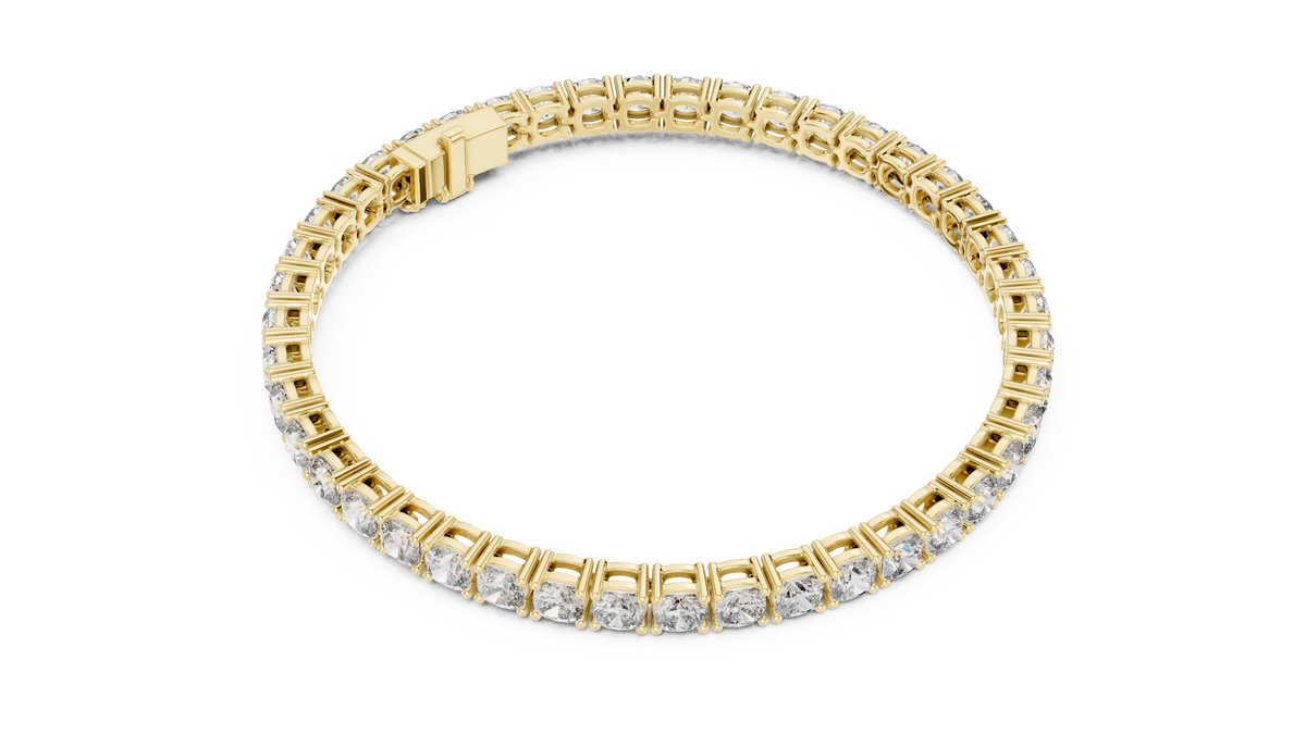 سوار تنس بألماس كوشن in Yellow Gold - VYKA Diamonds
