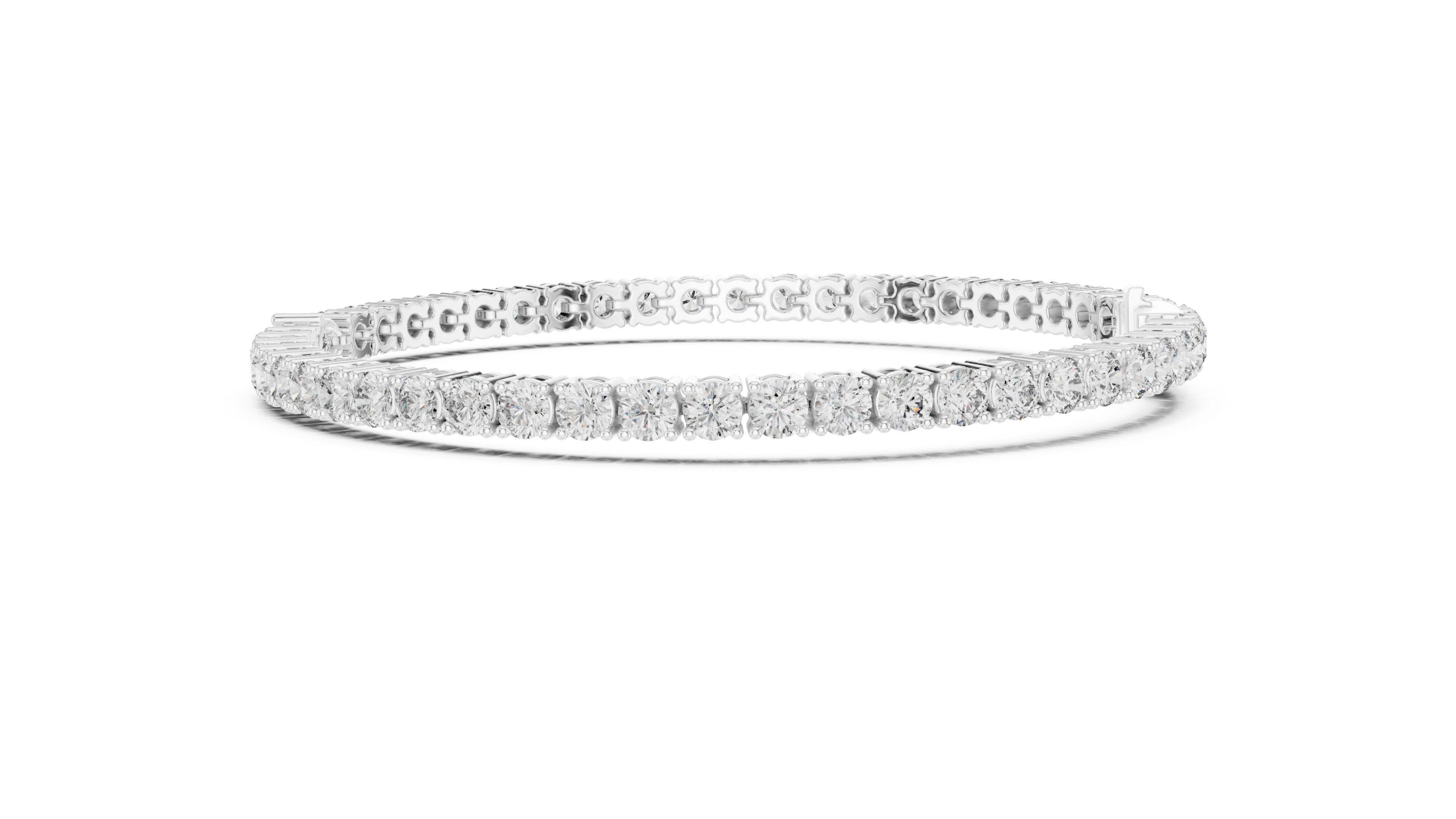 Pear Collet Tennis Bracelet in White Gold - VYKA Diamonds