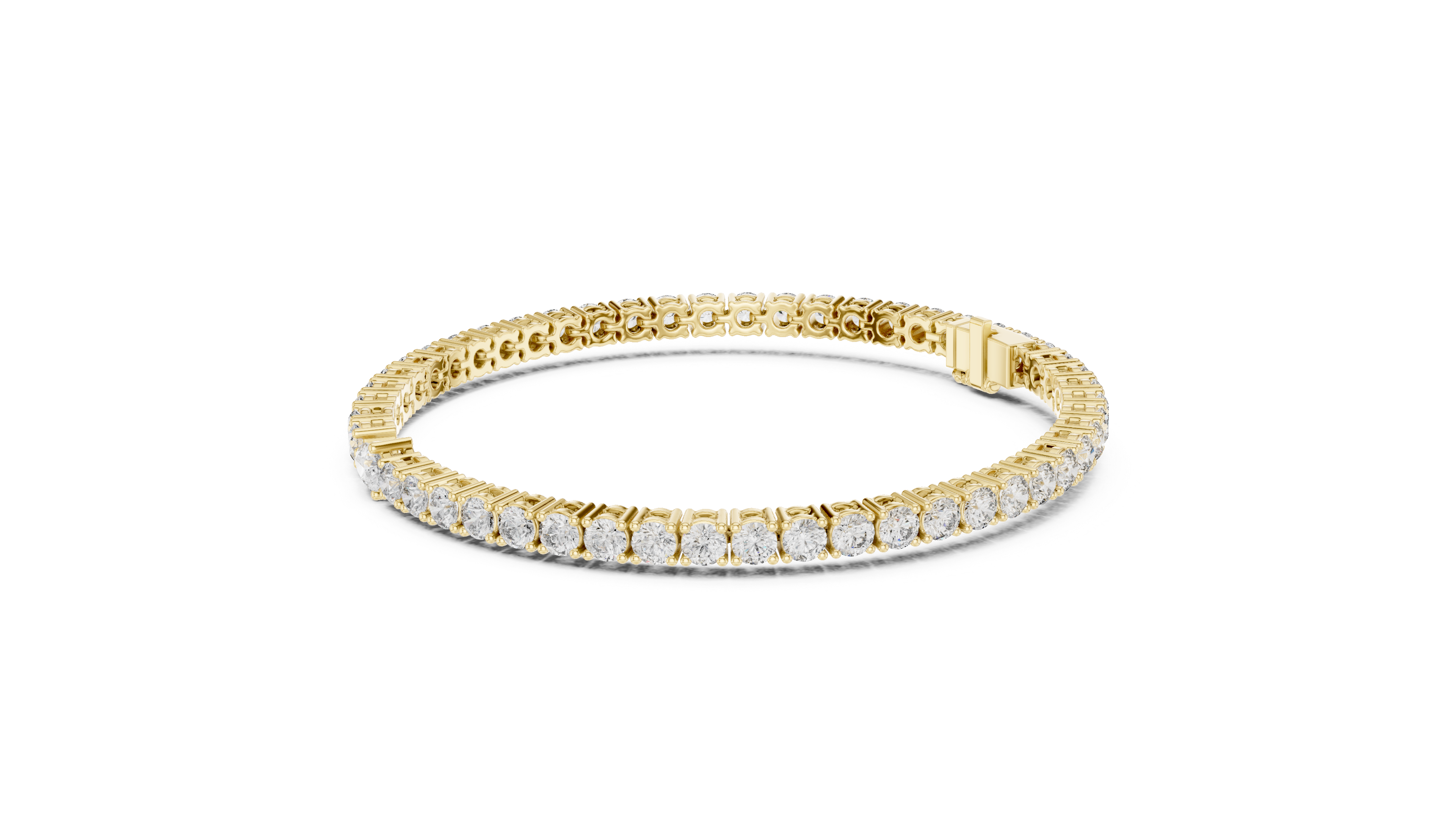 Pear Collet Tennis Bracelet in Yellow Gold - VYKA Diamonds