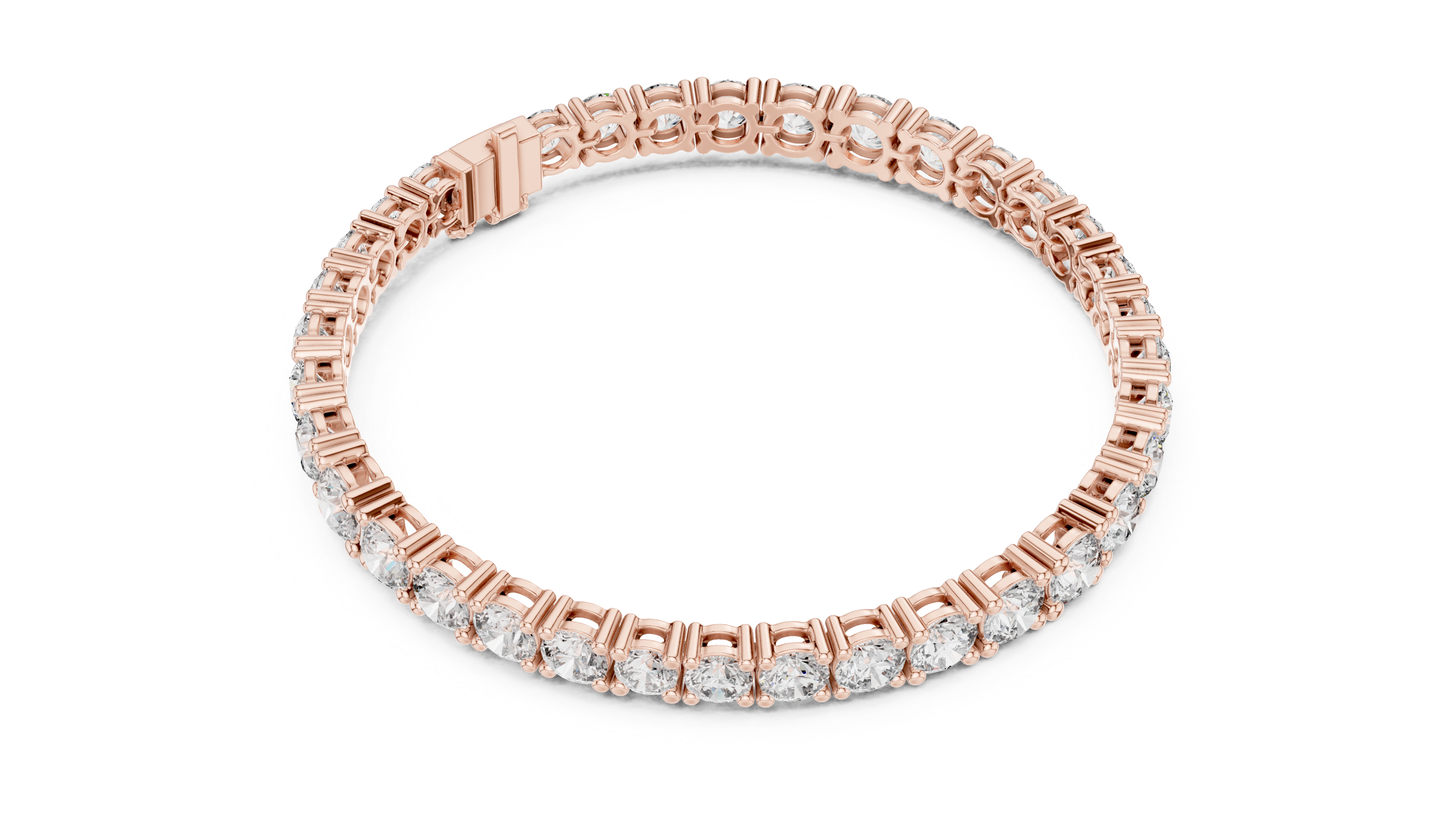 Grand Collet Tennis Bracelet in Rose Gold - VYKA Diamonds