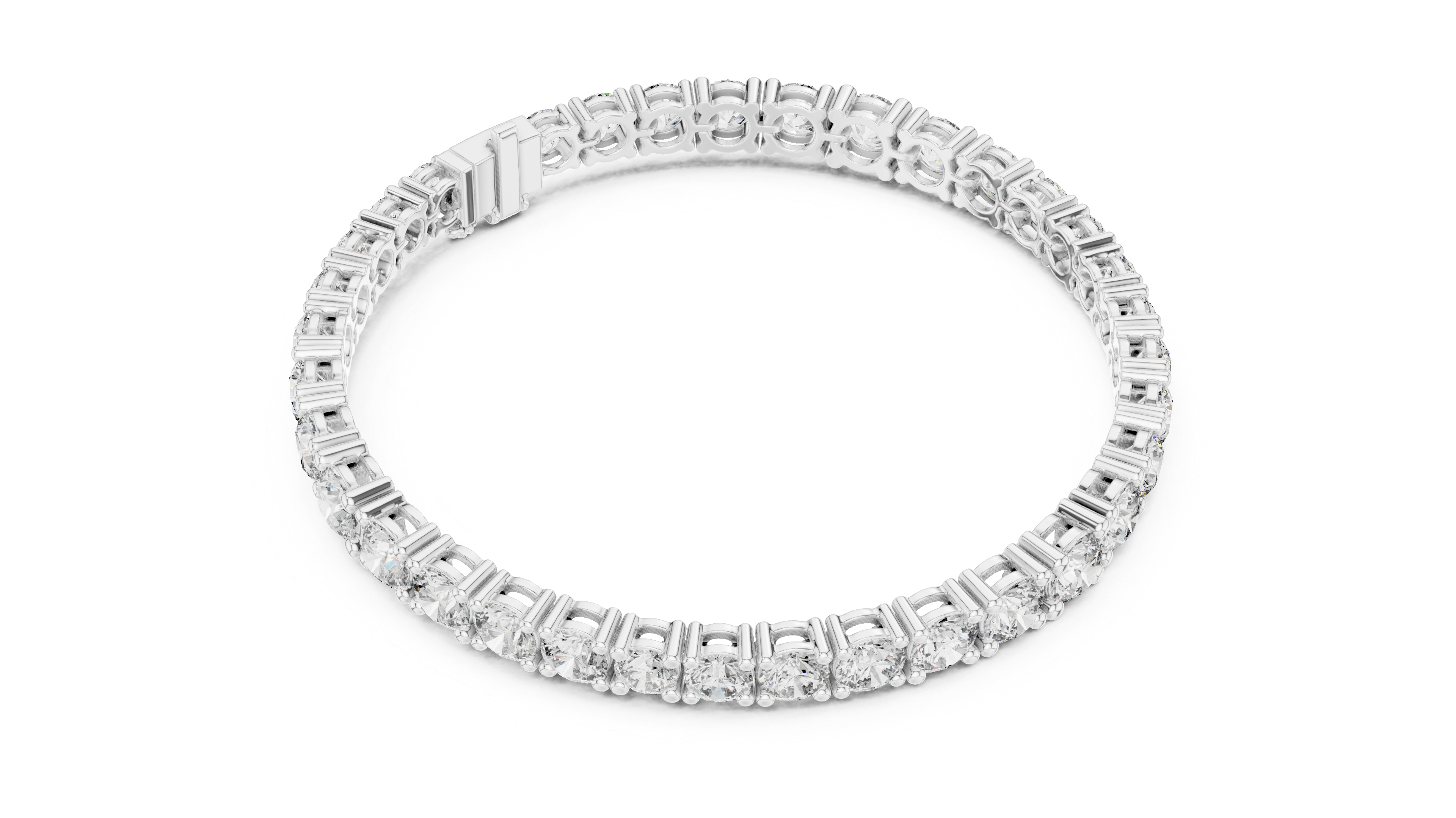 Grand Collet Tennis Bracelet in White Gold - VYKA Diamonds