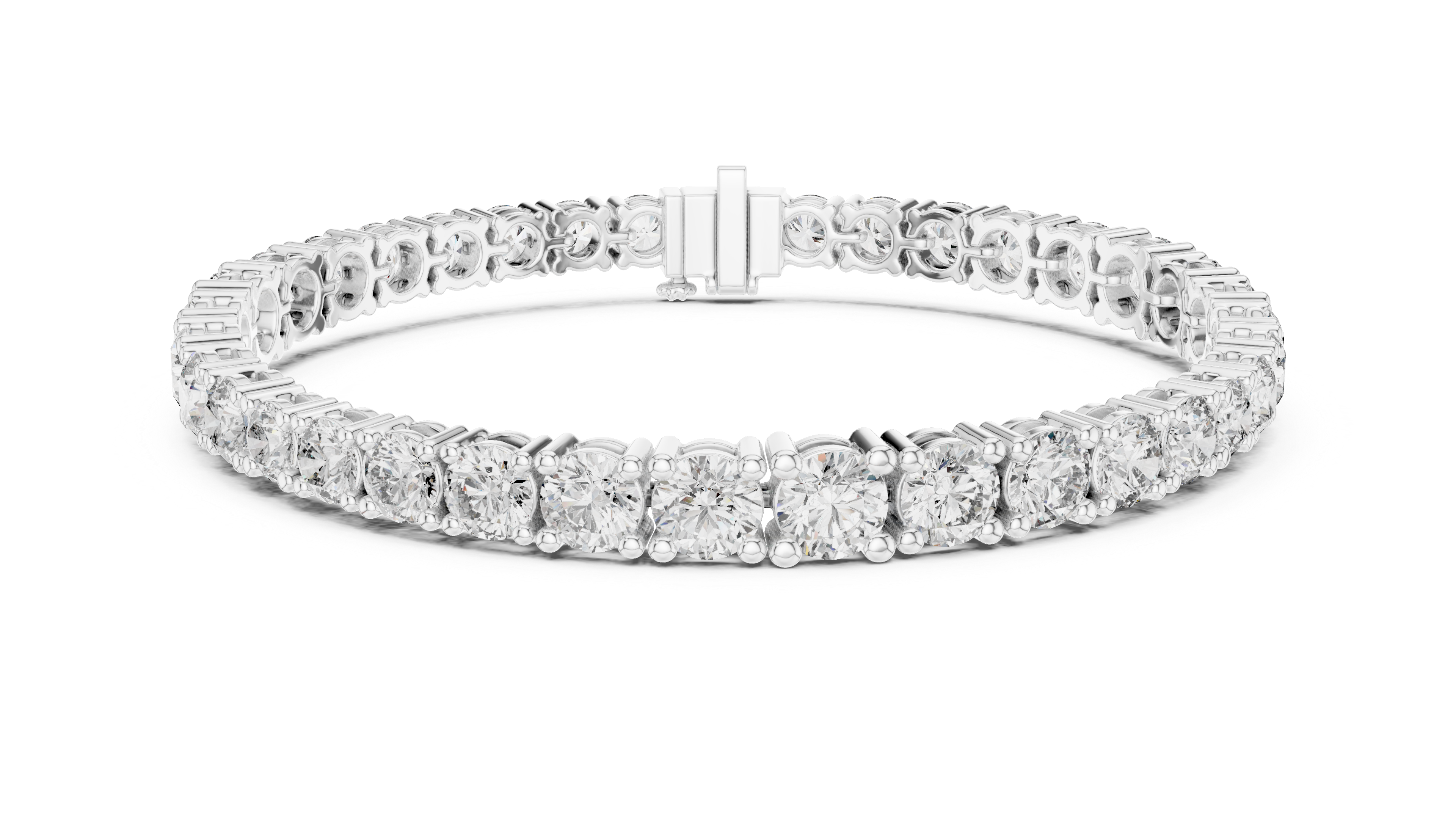 Grand Collet Tennis Bracelet in White Gold - VYKA Diamonds