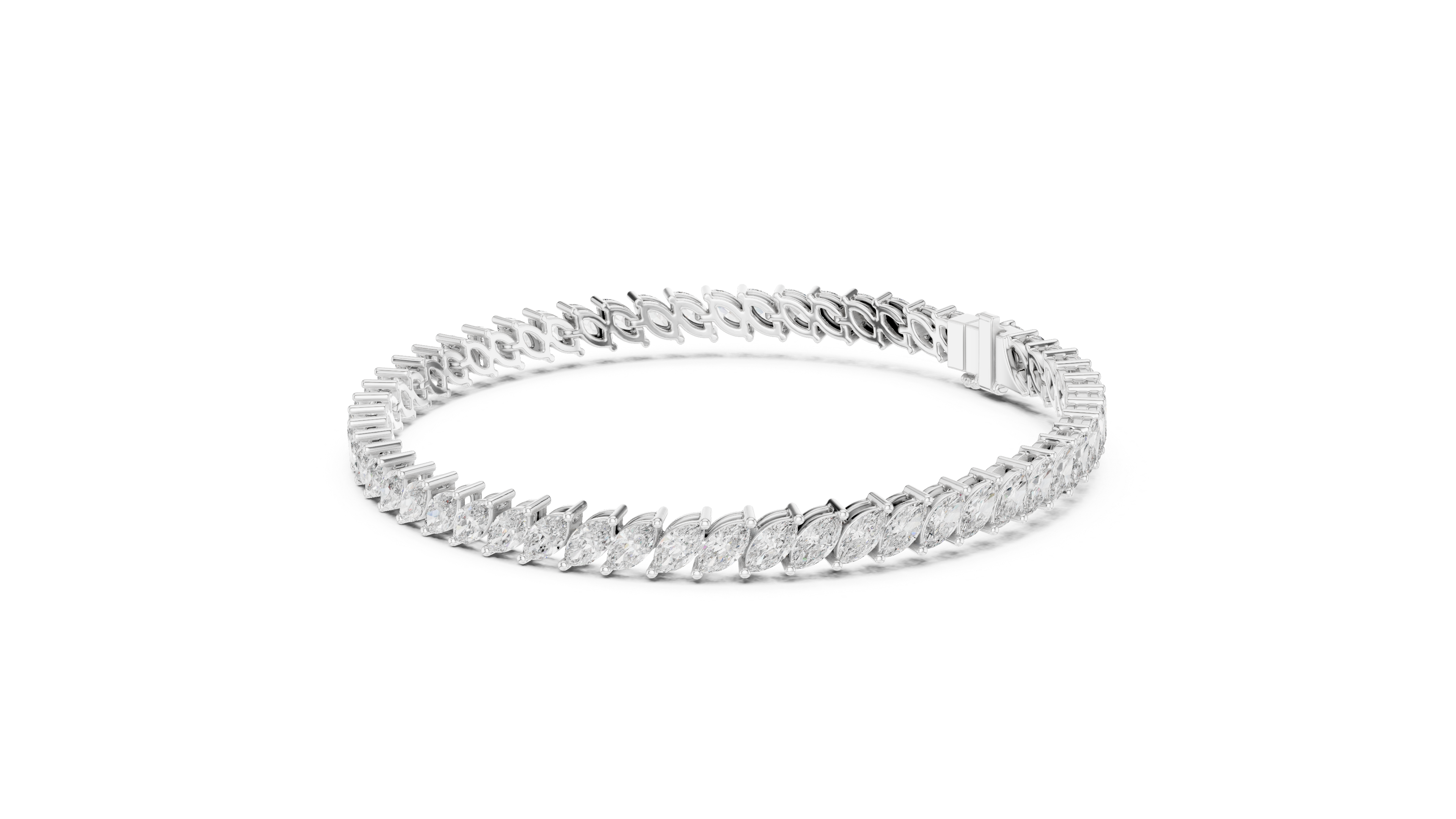 سوار تنس ماركيز كوليت in White Gold - VYKA Diamonds
