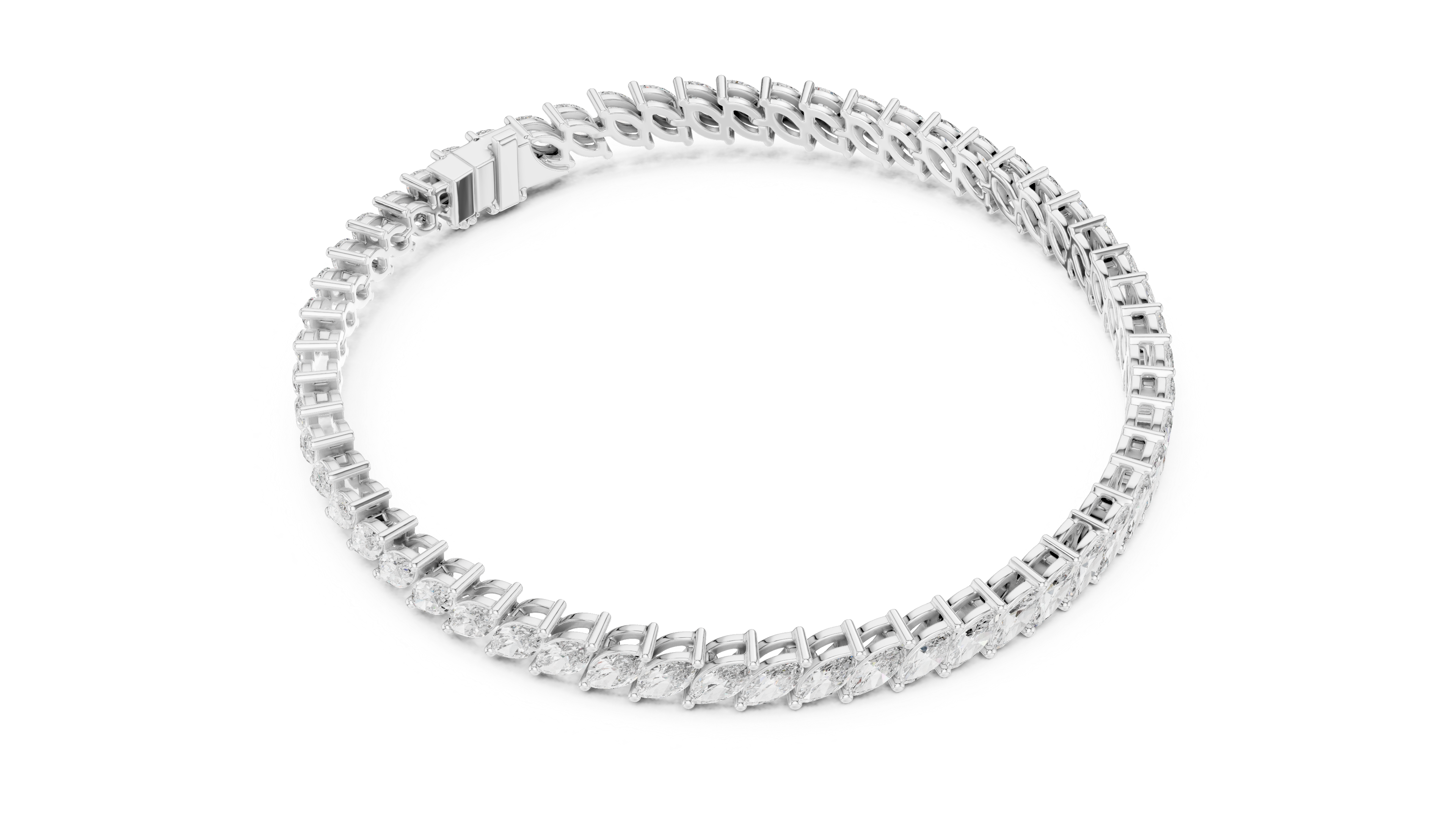 سوار تنس ماركيز كوليت in White Gold - VYKA Diamonds